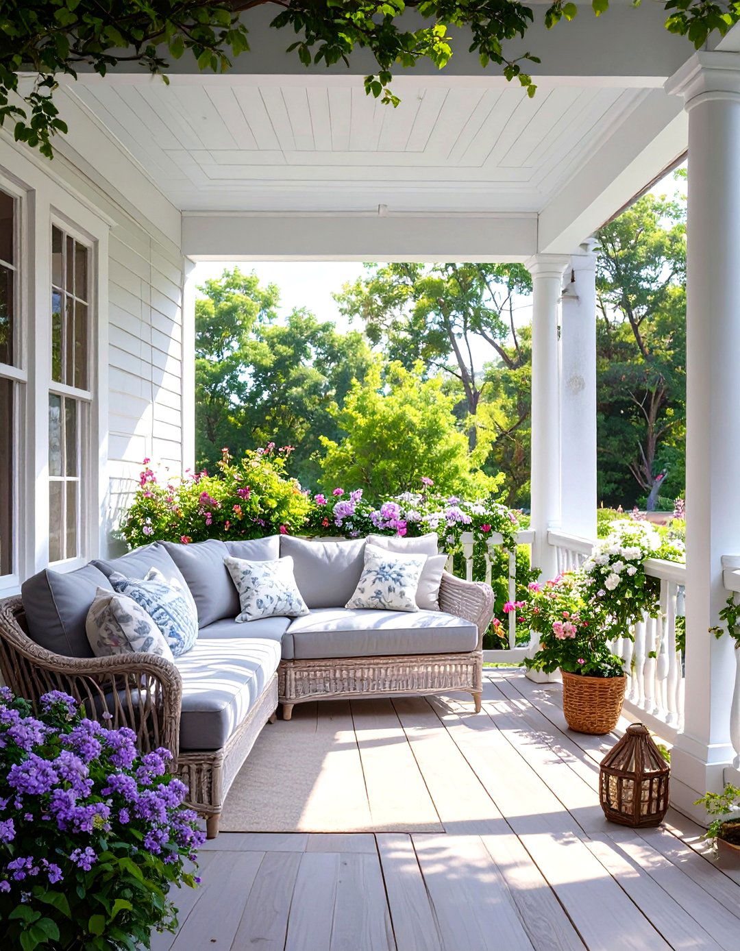 The Privacy Screen Retreat Front Porch - 30 long narrow front porch decorating ideas