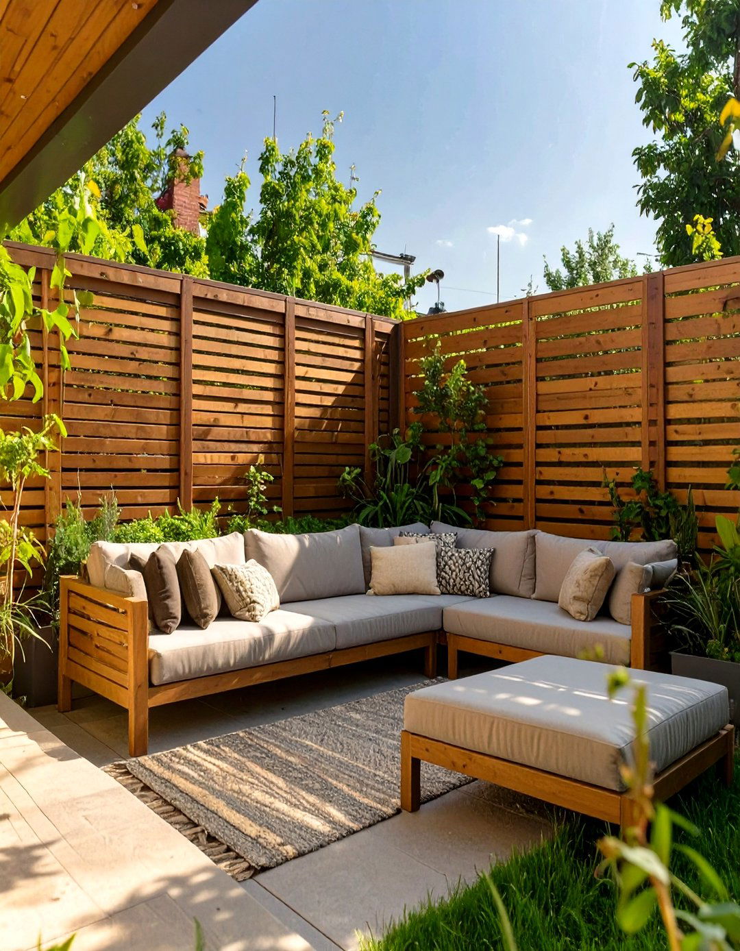 The Privacy Screen Sanctuary - 30 ai small backyard design ideas