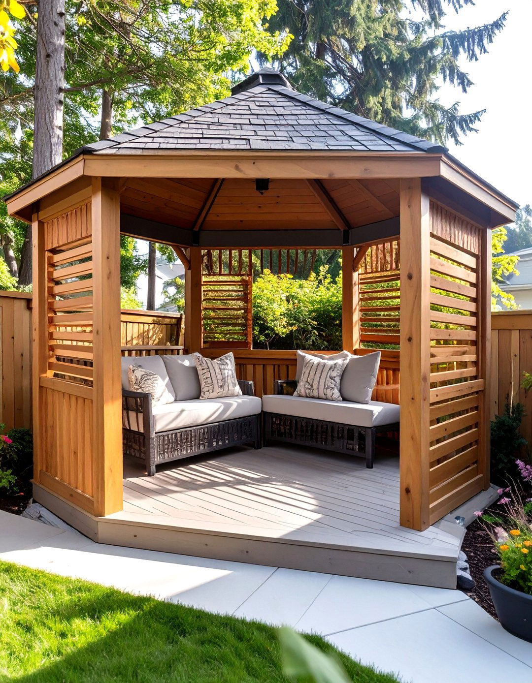 The Privacy Wall Gazebo - 30 gazebo on deck ideas