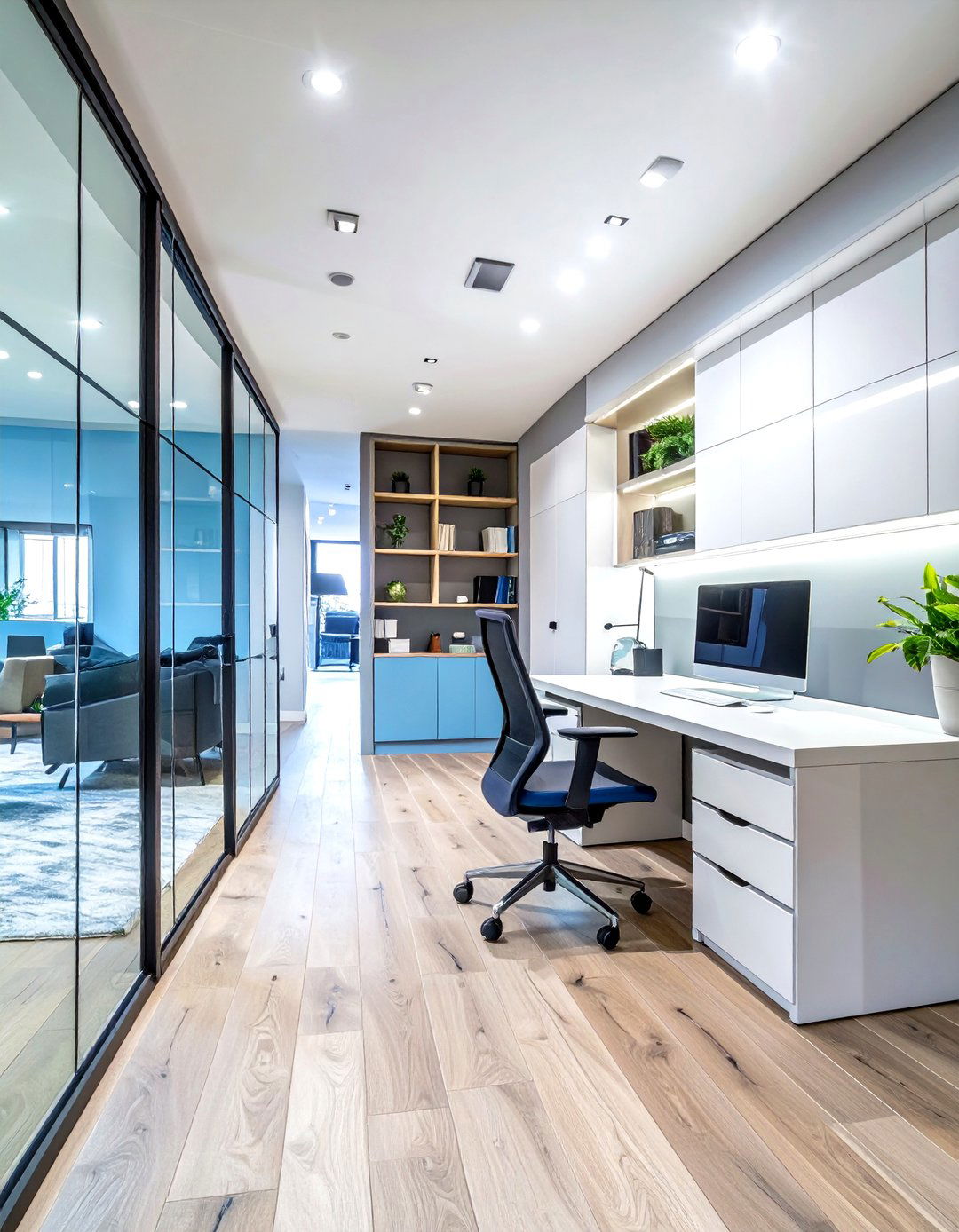 The Productive Home Office Suite - 30 basement layout ideas