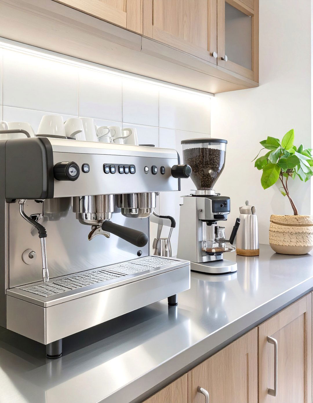 The Professional Barista Style Coffee Setup - 30 coffee bar ideas for kitchen