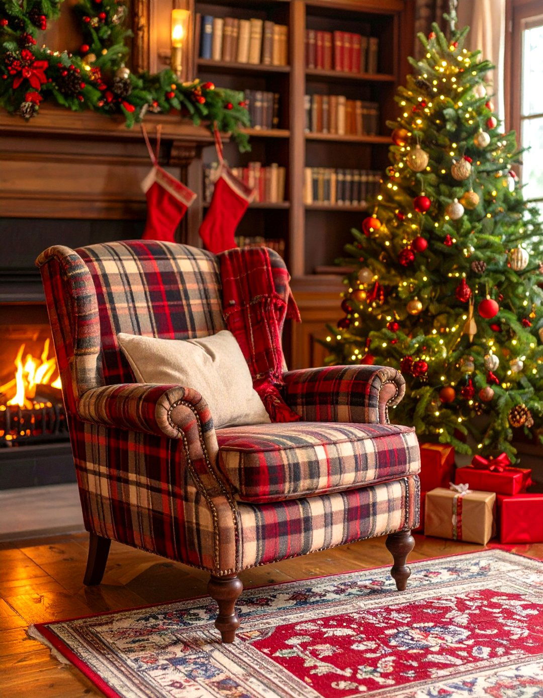 The Professors Lounge with Plaid - 30 light academia interior design ideas