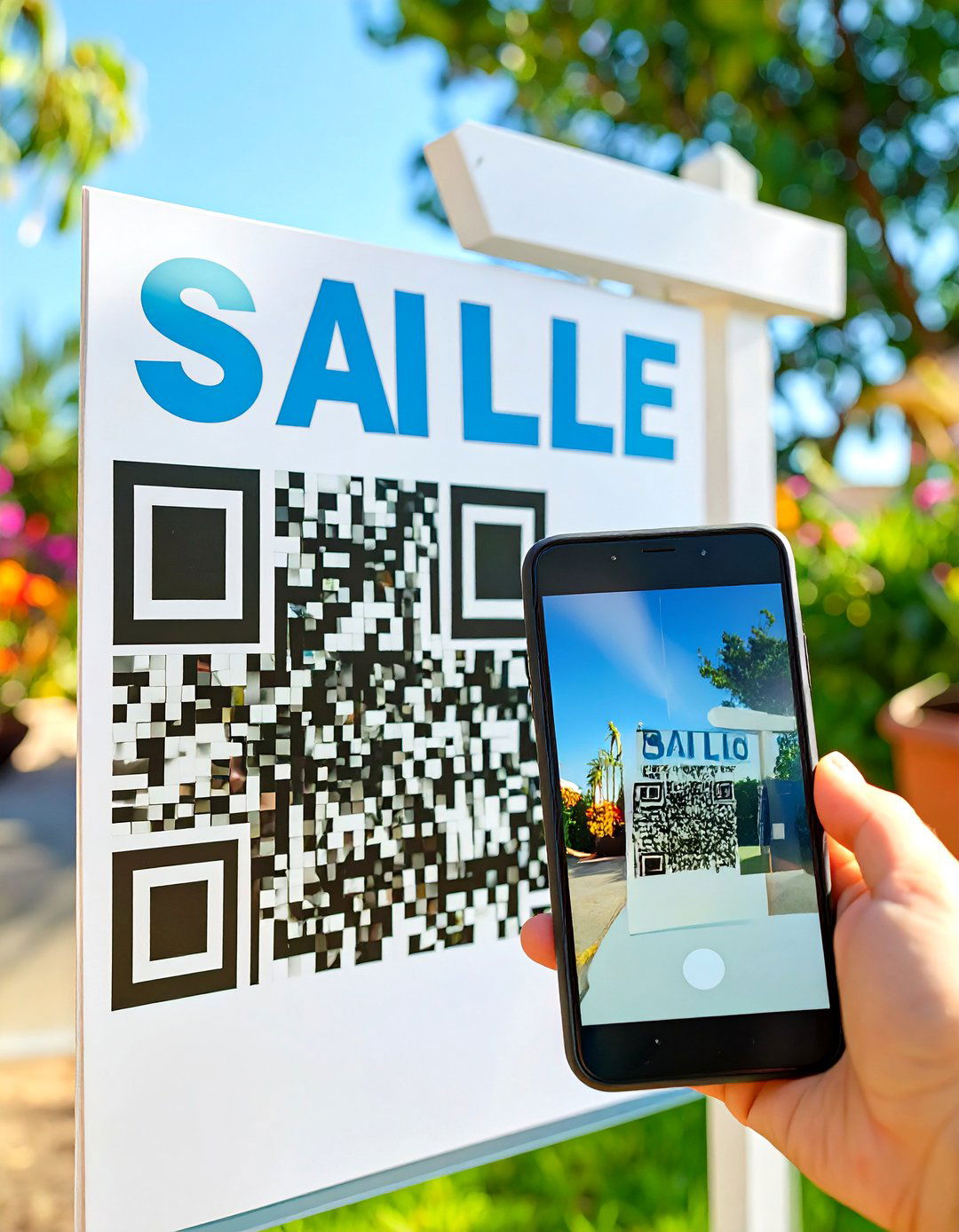 The QR Code Interactive Sign - 30 garage sale sign ideas