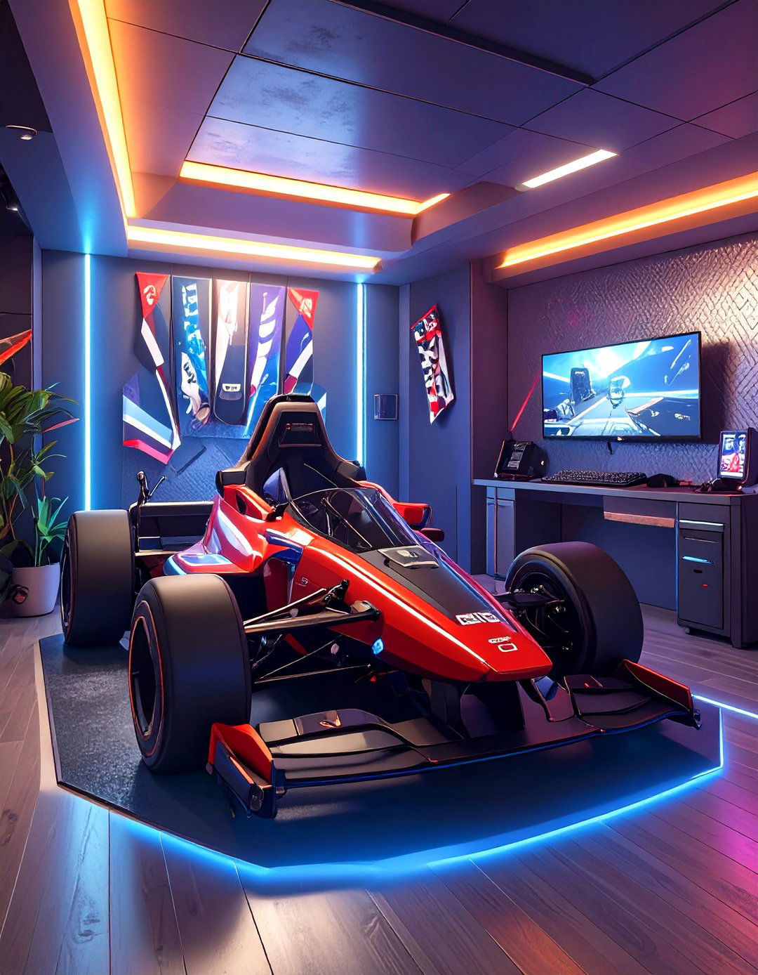 The Racing Simulator Game Room - 30 game room decor ideas