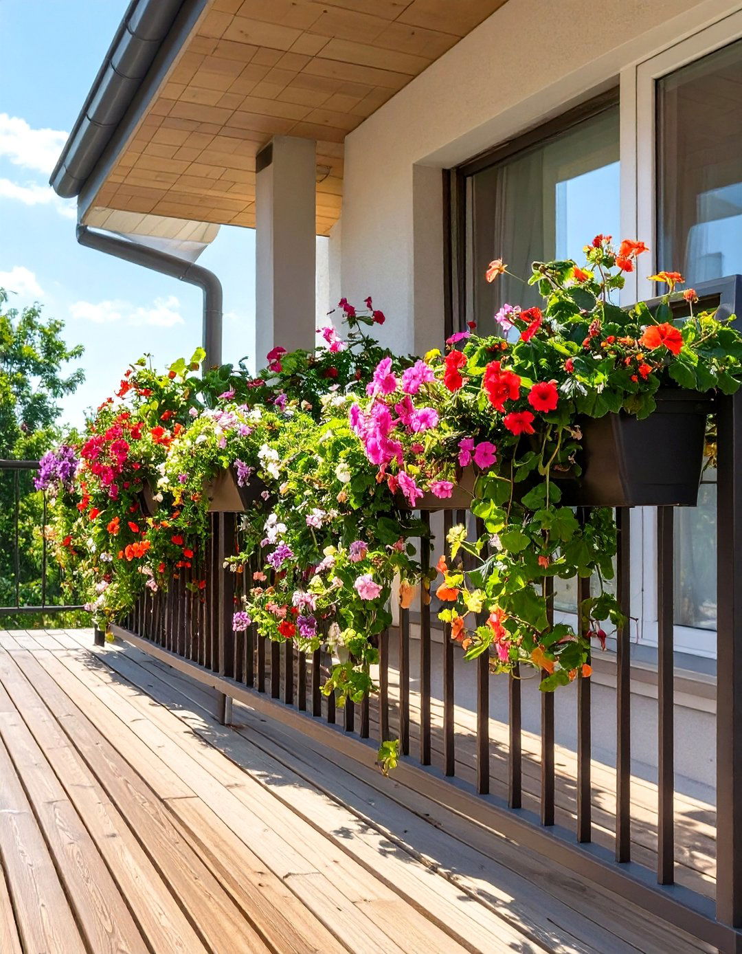 The Railing and Balcony Box Deck Garden - 30 deck garden ideas