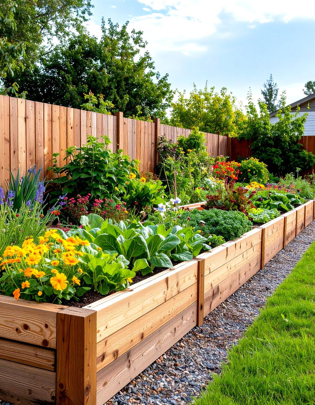 The Railway Sleeper Raised Bed Border - 30 garden border ideas