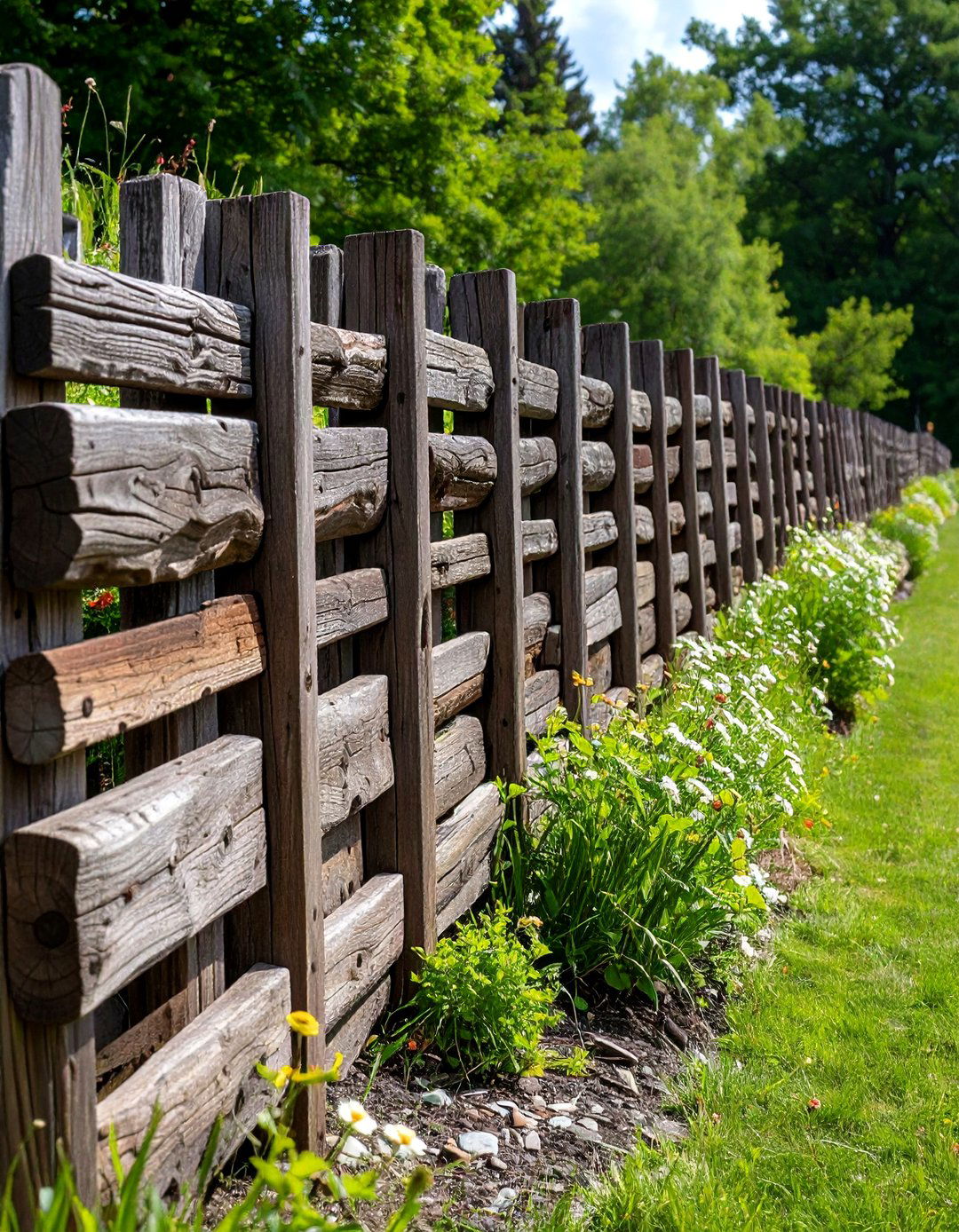 The Railway Sleeper Vertical Garden Wall - 30 garden retaining wall ideas