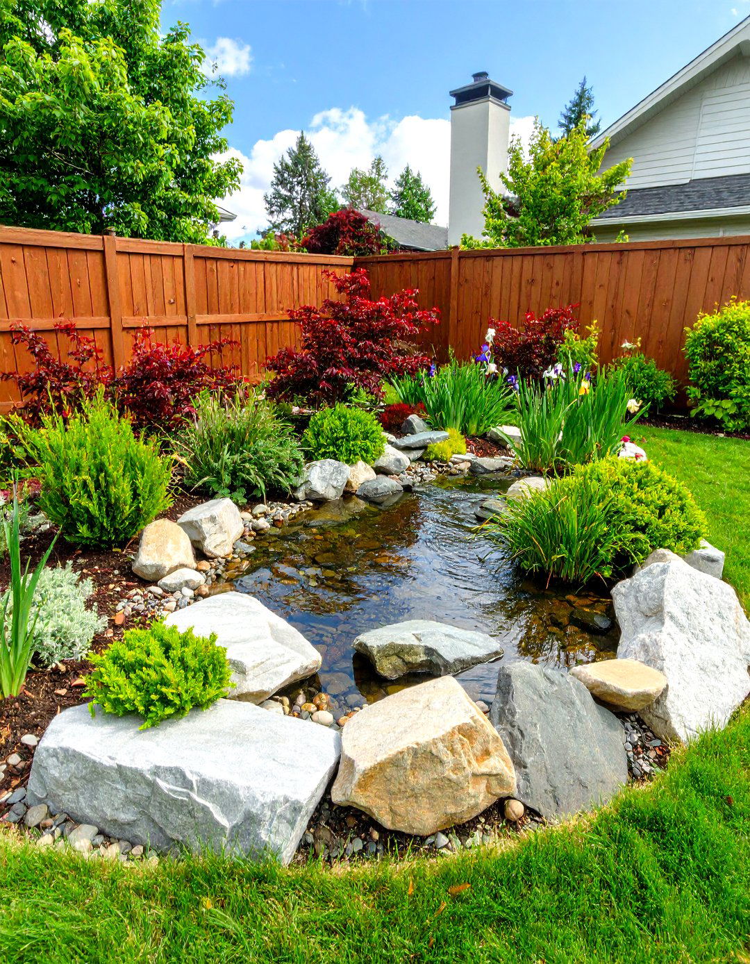 The Rain Garden Basin - 30 landscape ideas for front of house low maintenance
