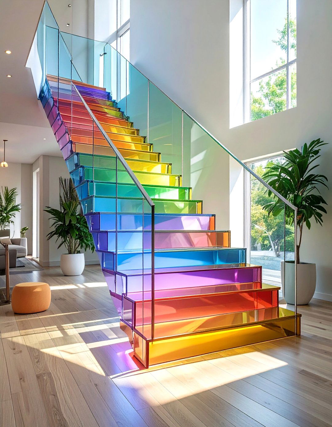 The Rainbow Acrylic Staircase Design - 30 ai staircase design ideas