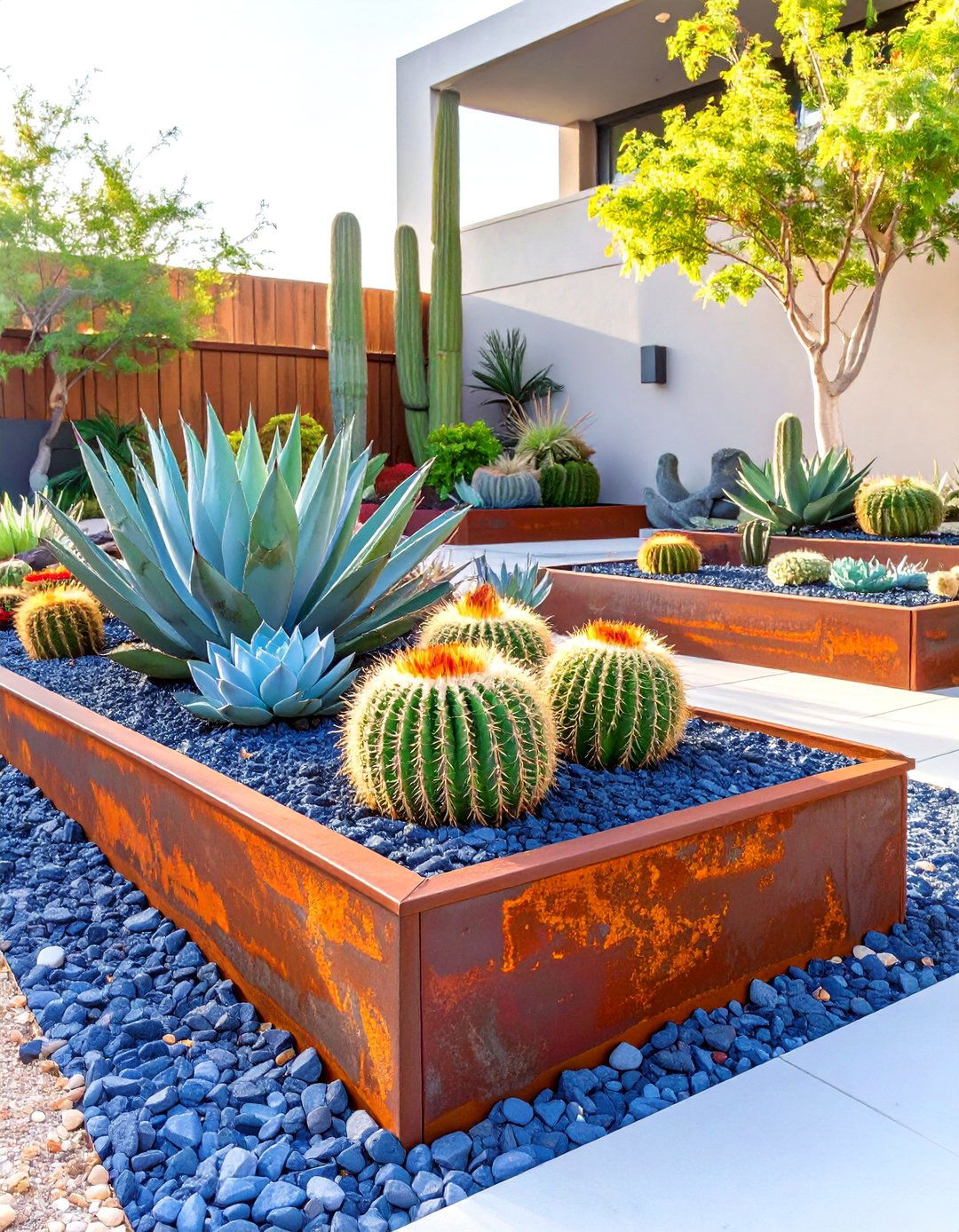 The Raised Corten Steel Garden Bed - 30 cactus garden ideas