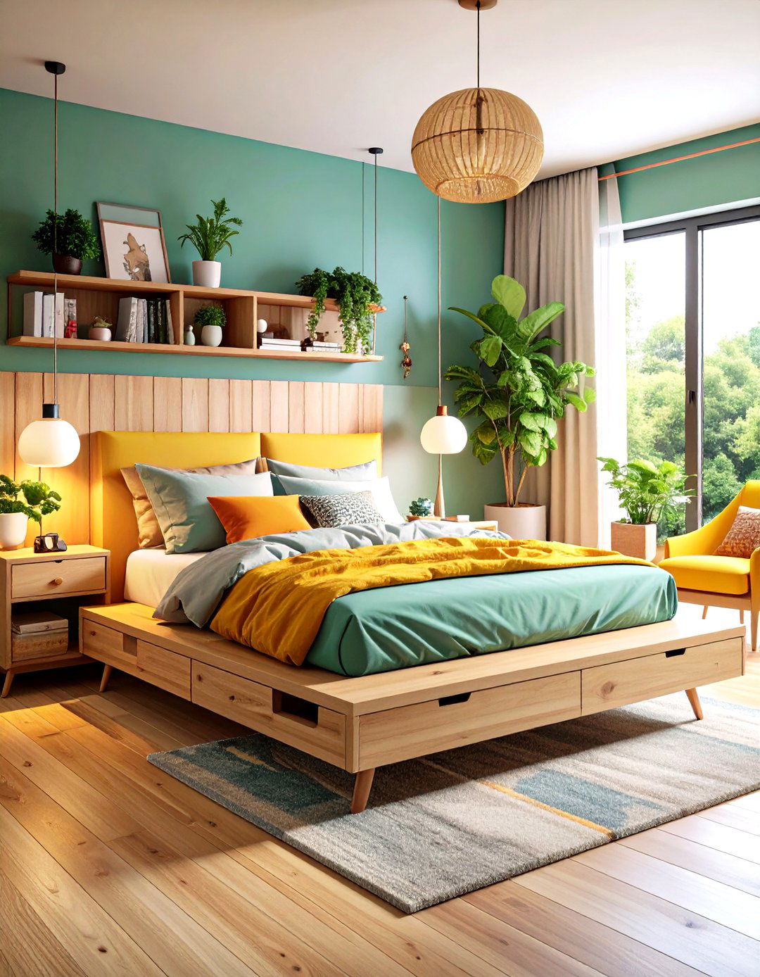 The Raised Platform Bed with Storage - 30 living room bedroom ideas