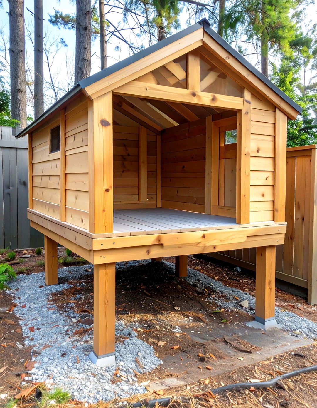 The Raised Platform Kennel - 30 homemade outdoor dog kennel ideas