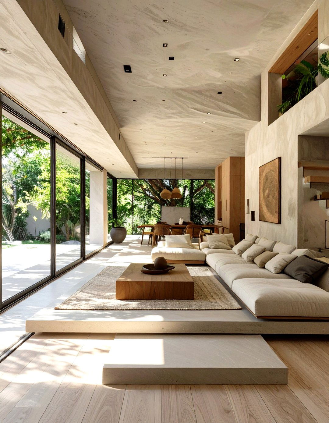 The Raised Platform Long Living Room - 30 long living room ideas