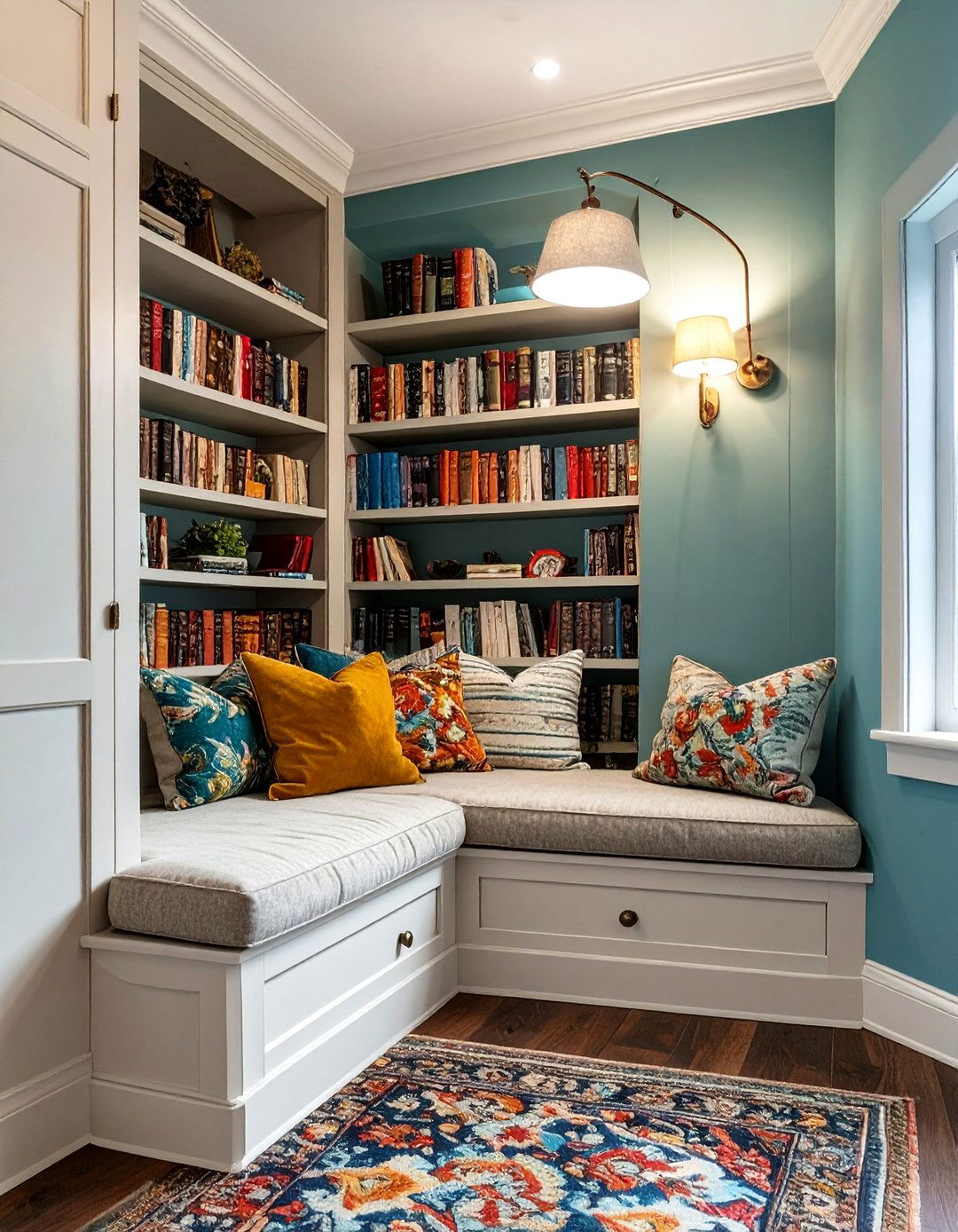 The Reading Nook with Built In Shelving - 30 arts and crafts interior design ideas