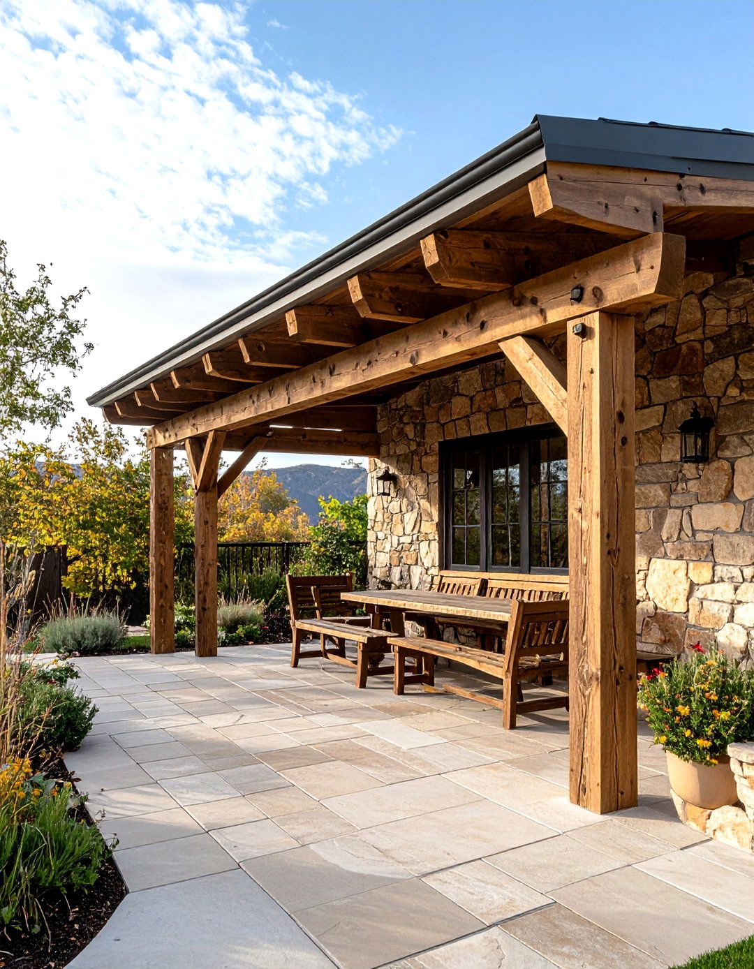 The Reclaimed Barn Wood Awning - 30 extension patio roof ideas