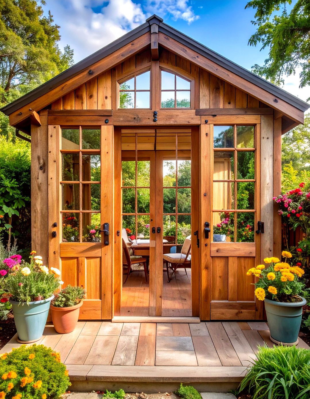 The Reclaimed Door Panel Nook - 30 enclosed patio ideas on a budget