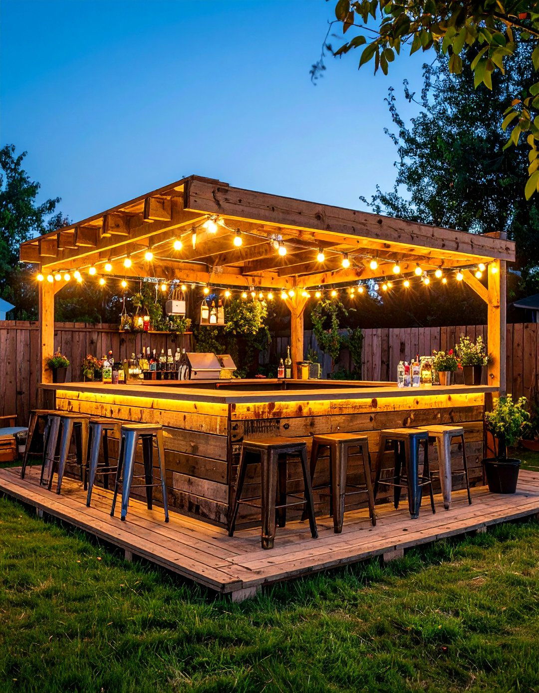The Reclaimed Pallet Wood Bar - 30 backyard bar ideas