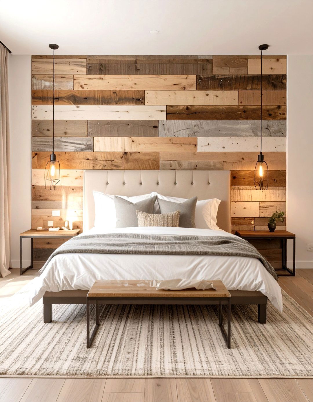 The Reclaimed Wood Accent Bedroom - 30 country bedroom ideas