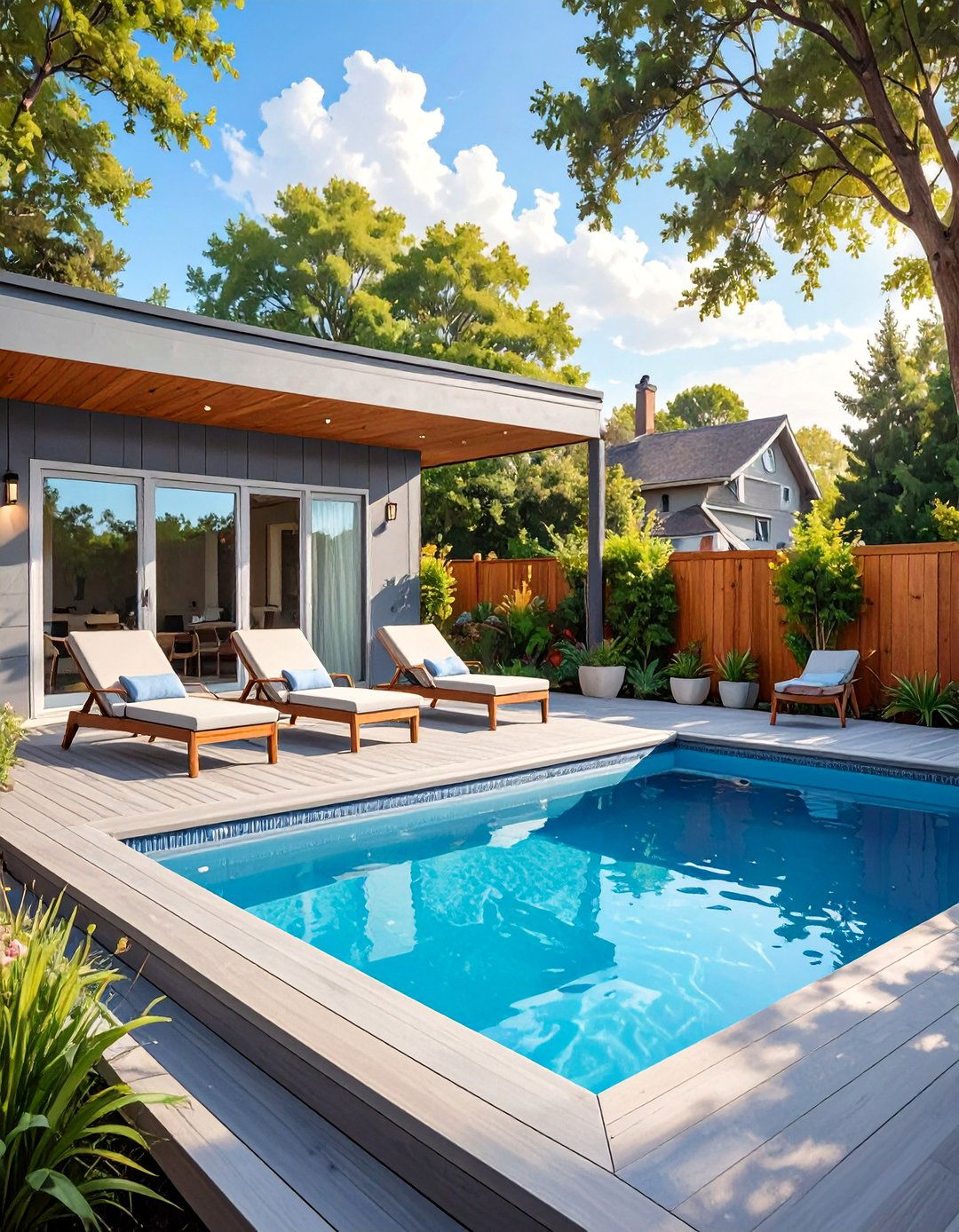 The Recycled Plastic Decking Option - 30 above ground pool deck ideas on a budget