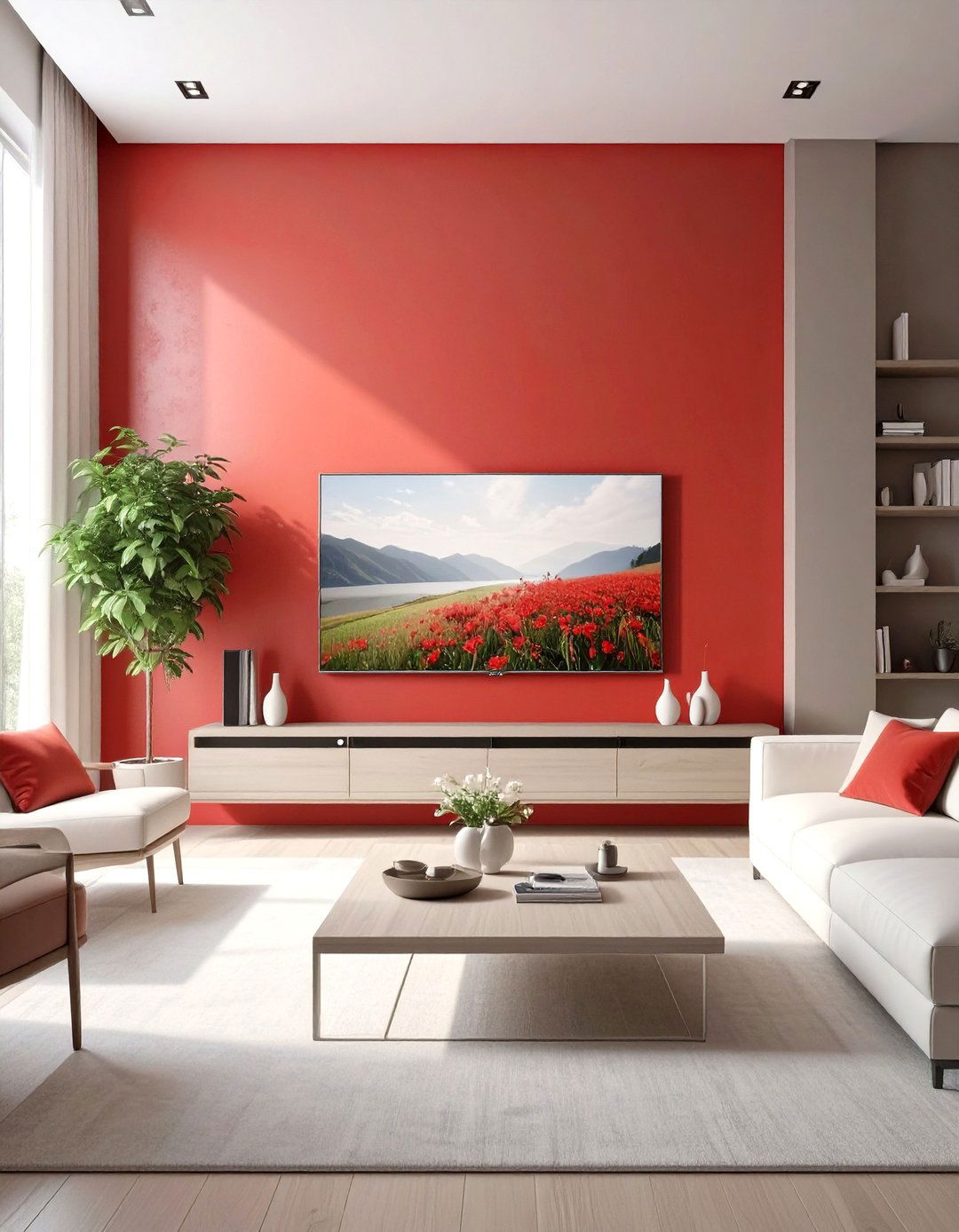 The Red Zone Accent Wall - 30 madden home design ideas