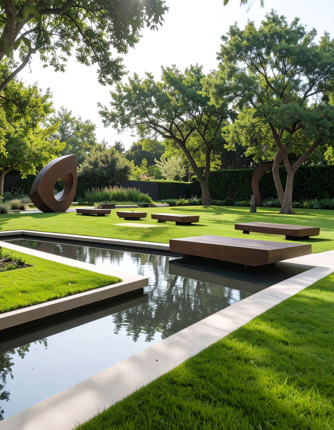 The Reflecting Pool and Sculpture Garden - 30 big backyard ideas