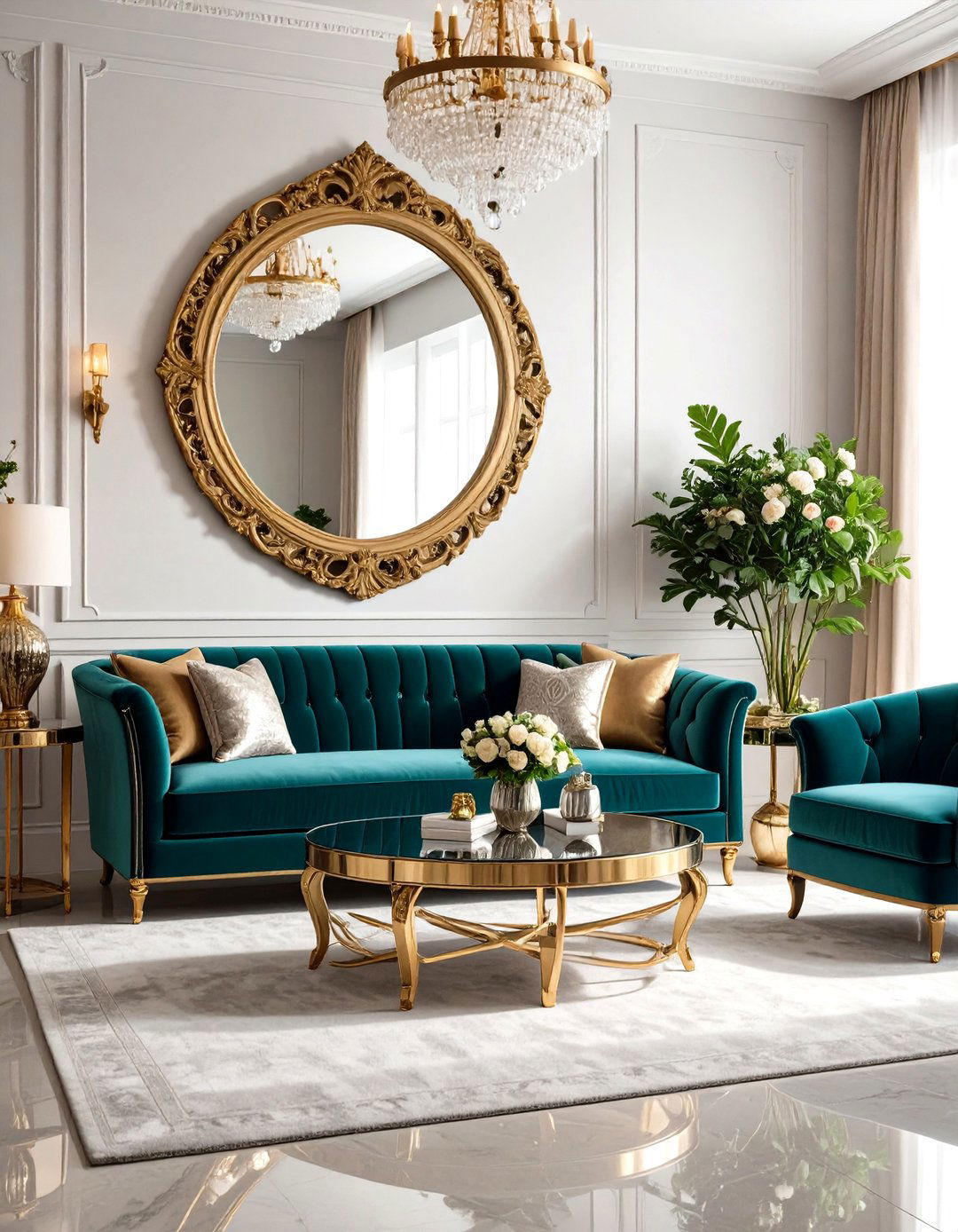 The Reflective Glam Small Living Room - 30 decorating ideas for small living room