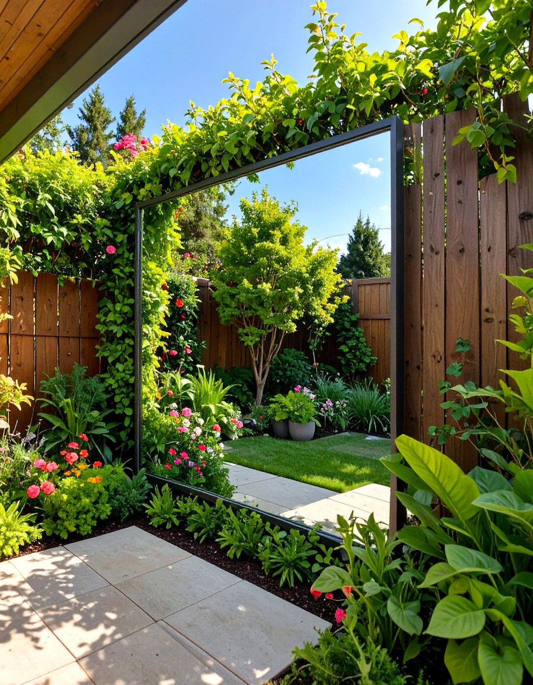 The Reflective Mirror Garden - 30 ai small backyard design ideas