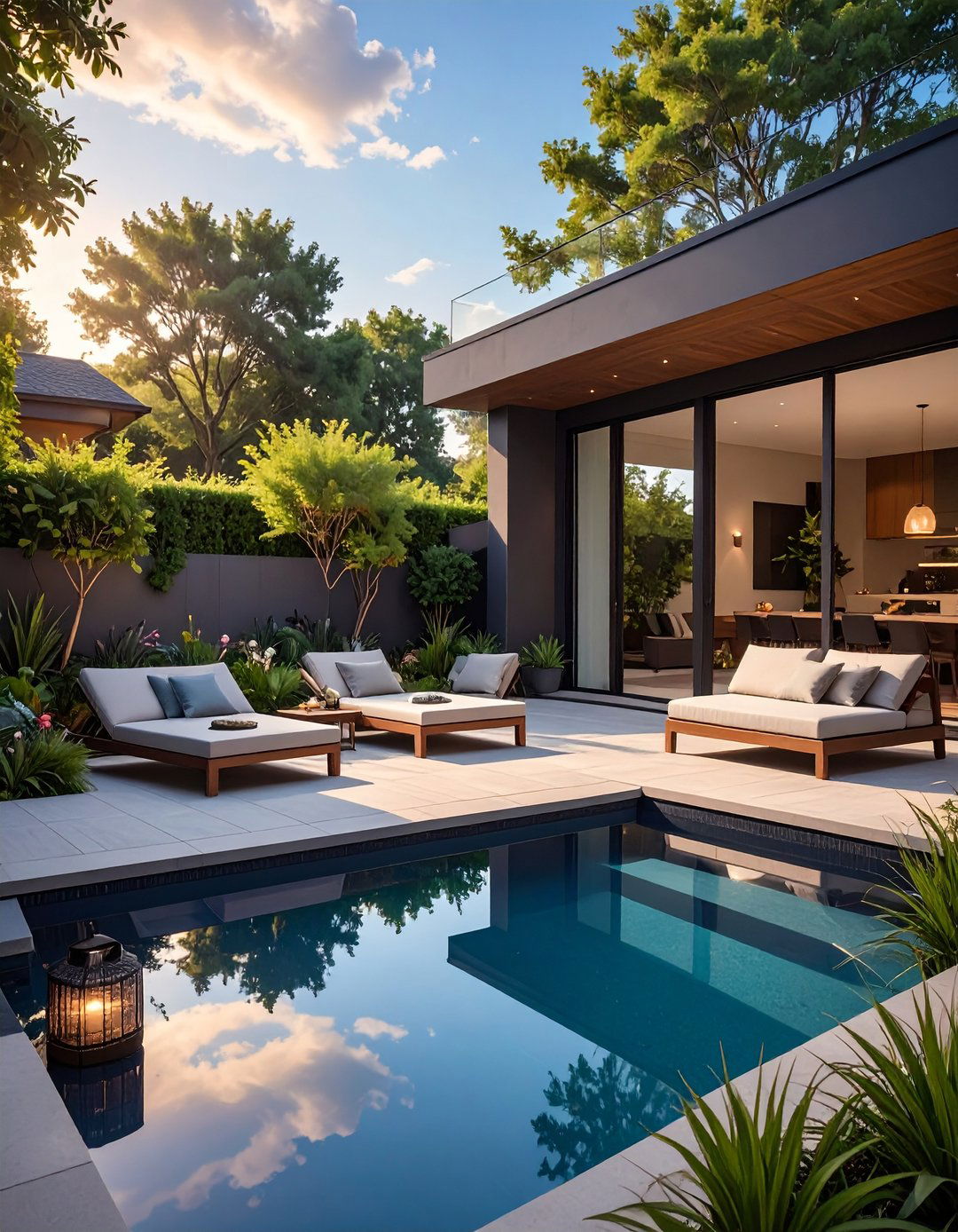 The Reflective Water Garden - 30 modern small backyard ideas