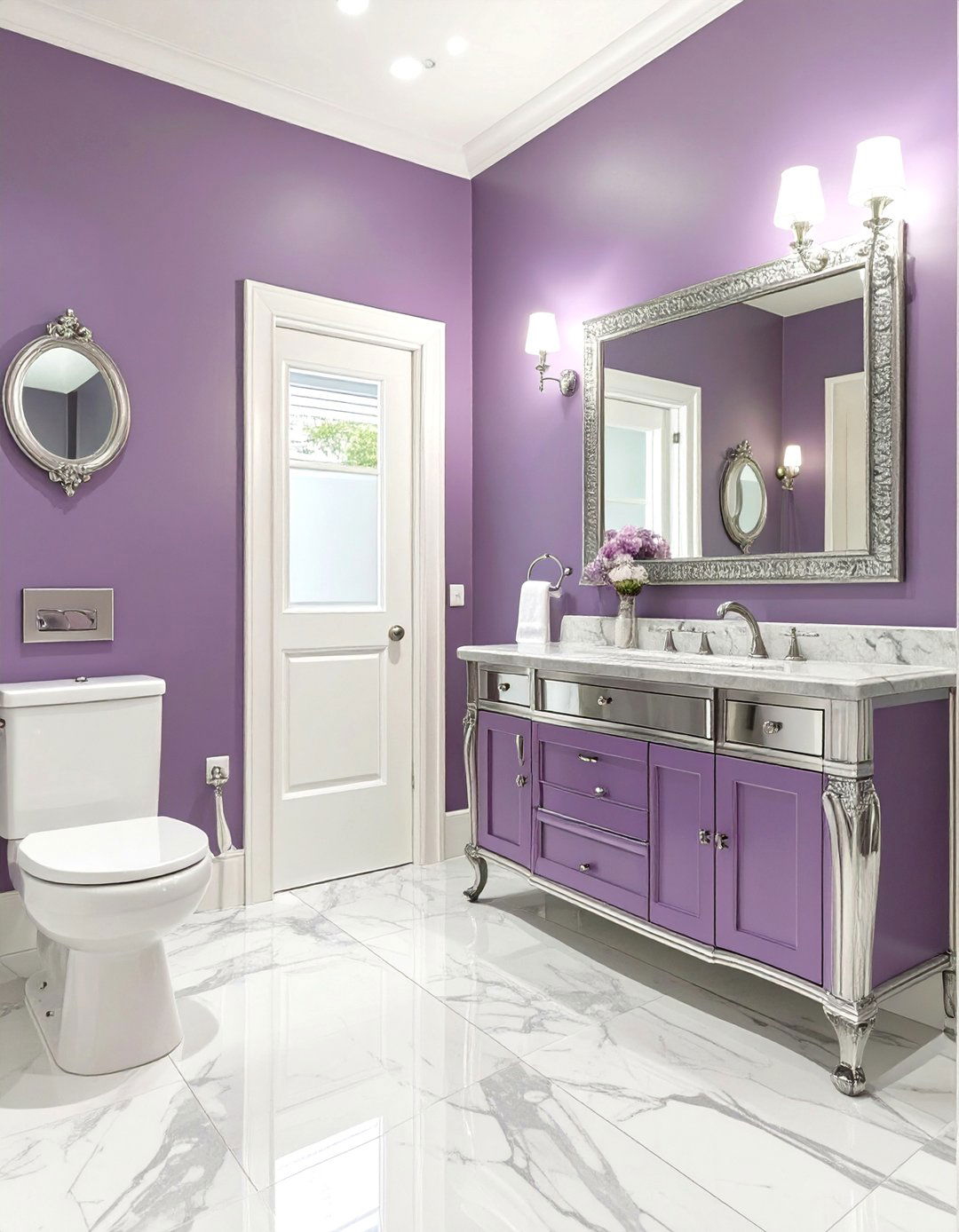 The Regal Purple and Silver Bathroom - 30 colorful bathroom ideas