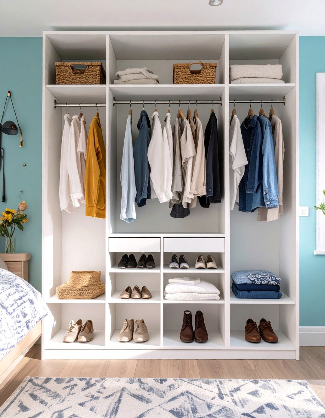 The Repurposed Bookcase Wardrobe - 30 closet ideas for small spaces