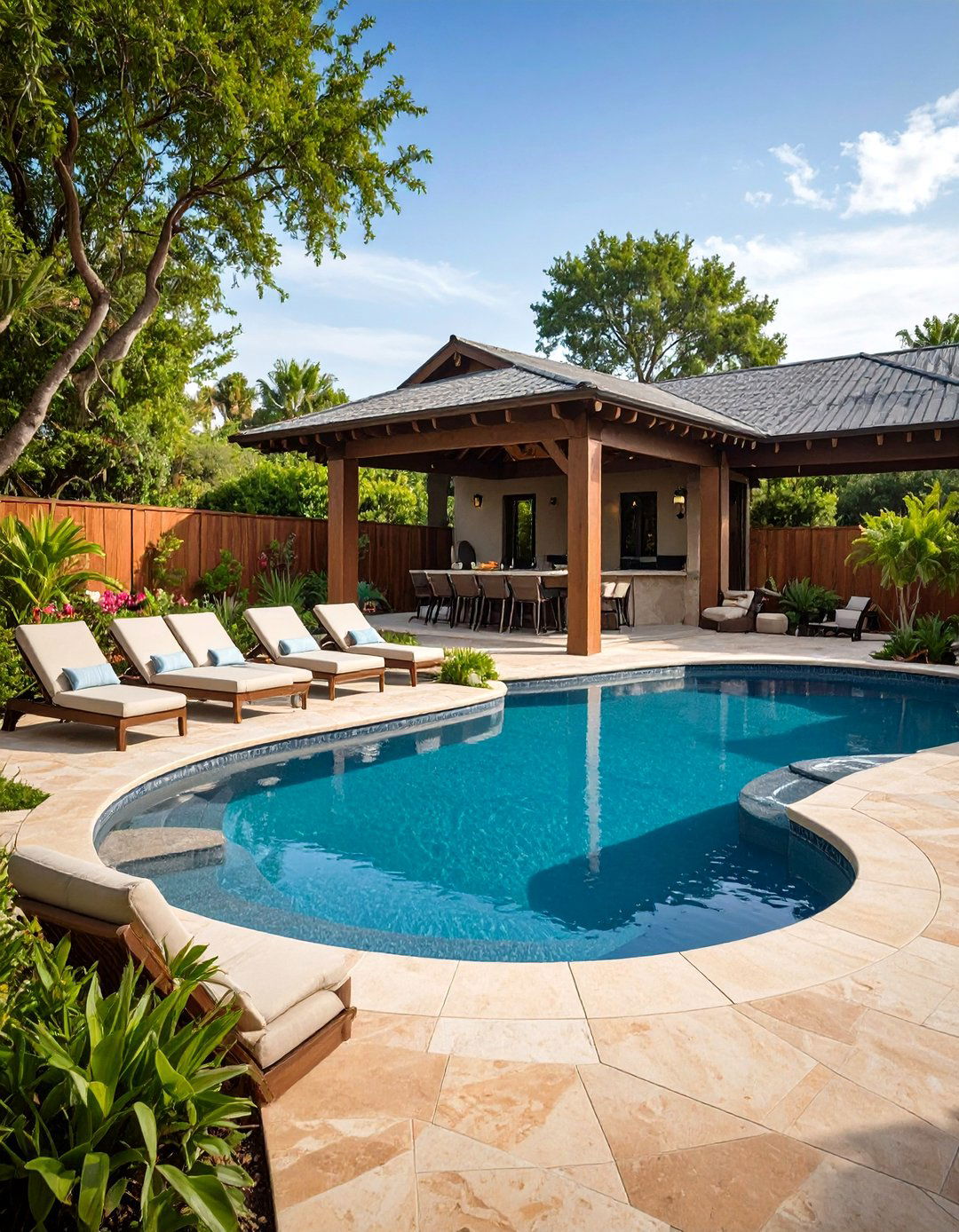 The Resort Style Pool Retreat - 30 large backyard ideas