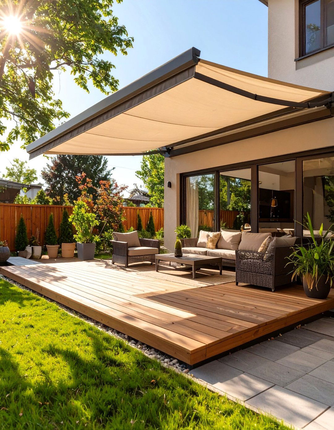 The Retractable Awning System - 30 deck ideas with roof