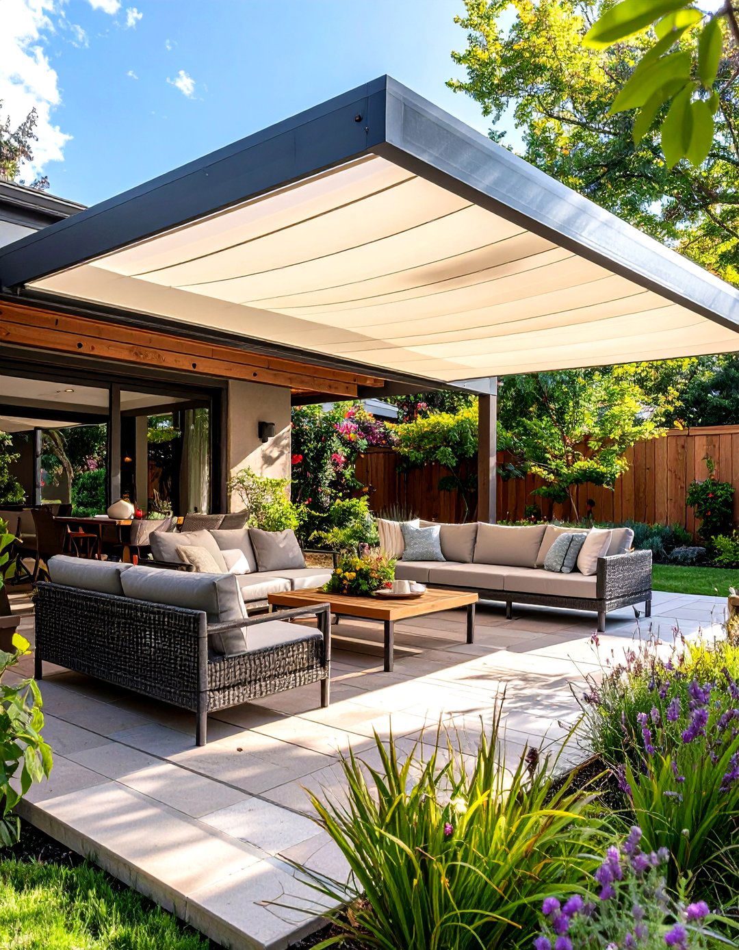 The Retractable Roof Patio - 30 backyard covered patio ideas