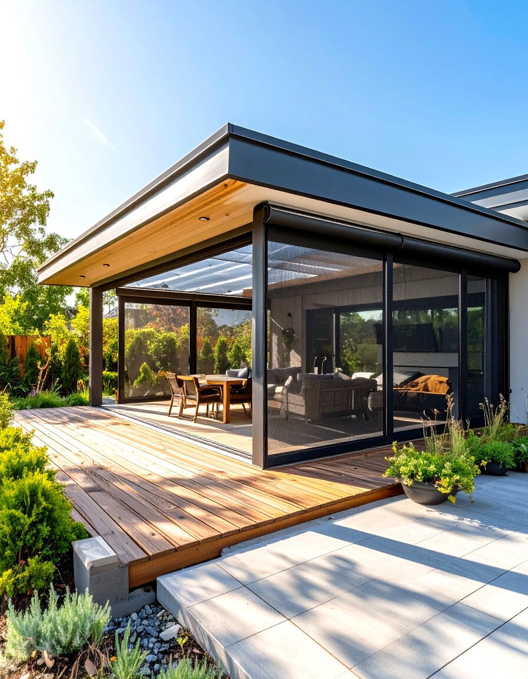 The Retractable Solar Screen Deck - 30 deck shade ideas