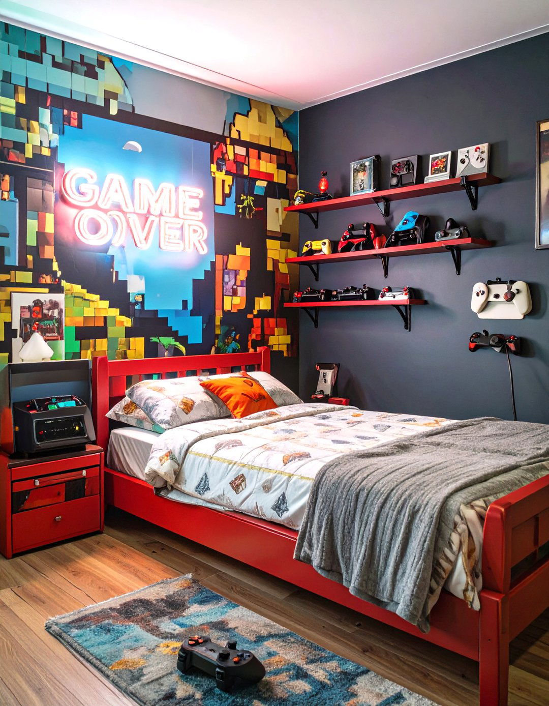 The Retro Arcade Gaming Bedroom - 30 boys gaming bedroom ideas