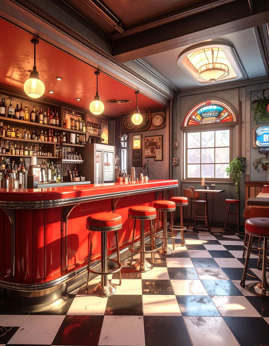 The Retro Diner Basement Bar - 30 basement bar designs