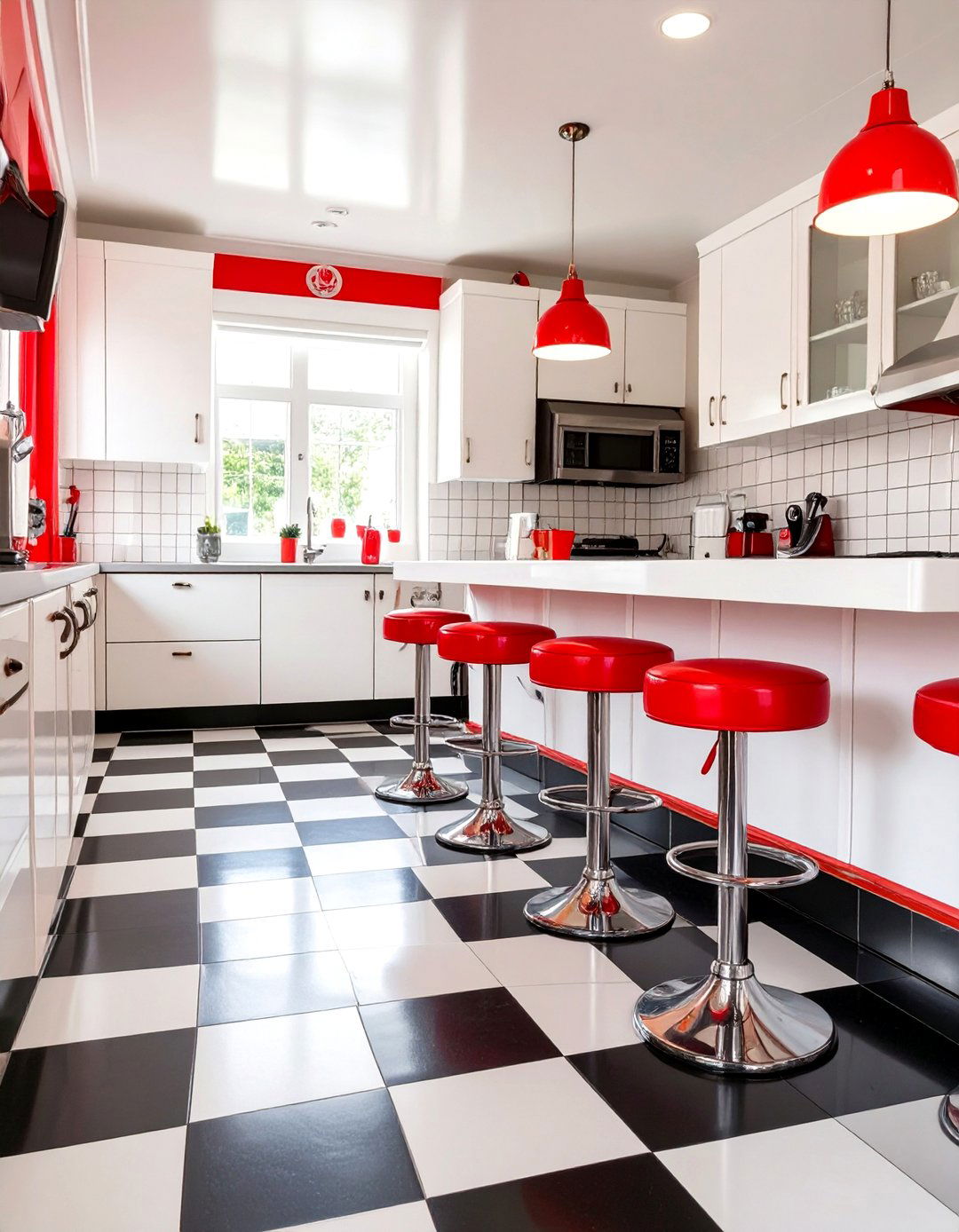 The Retro Diner Kitchen - 30 black and white kitchen ideas