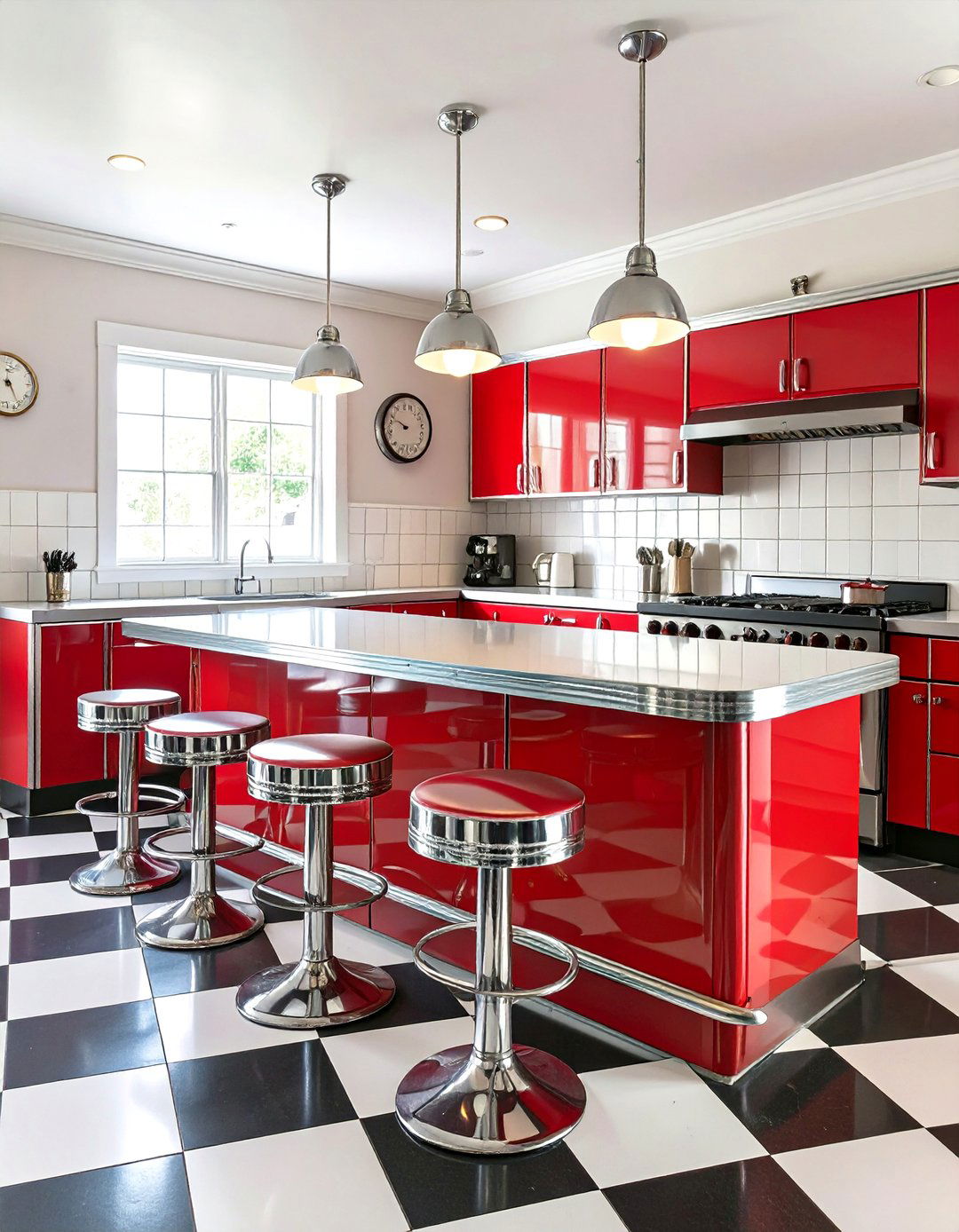 The Retro Diner Kitchen - 30 apartment kitchen ideas