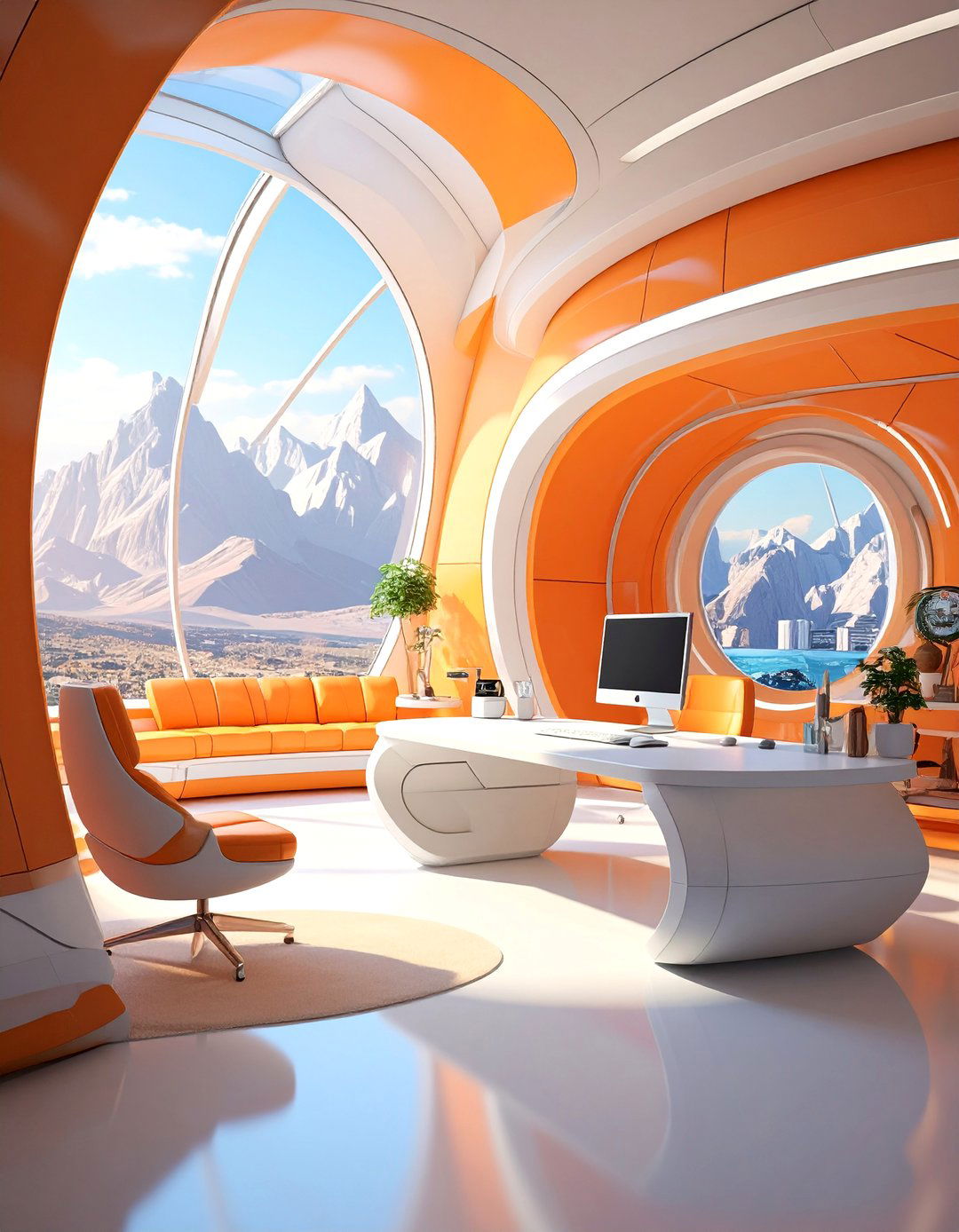The Retro Futuristic AI Office - 30 ai home office setup ideas