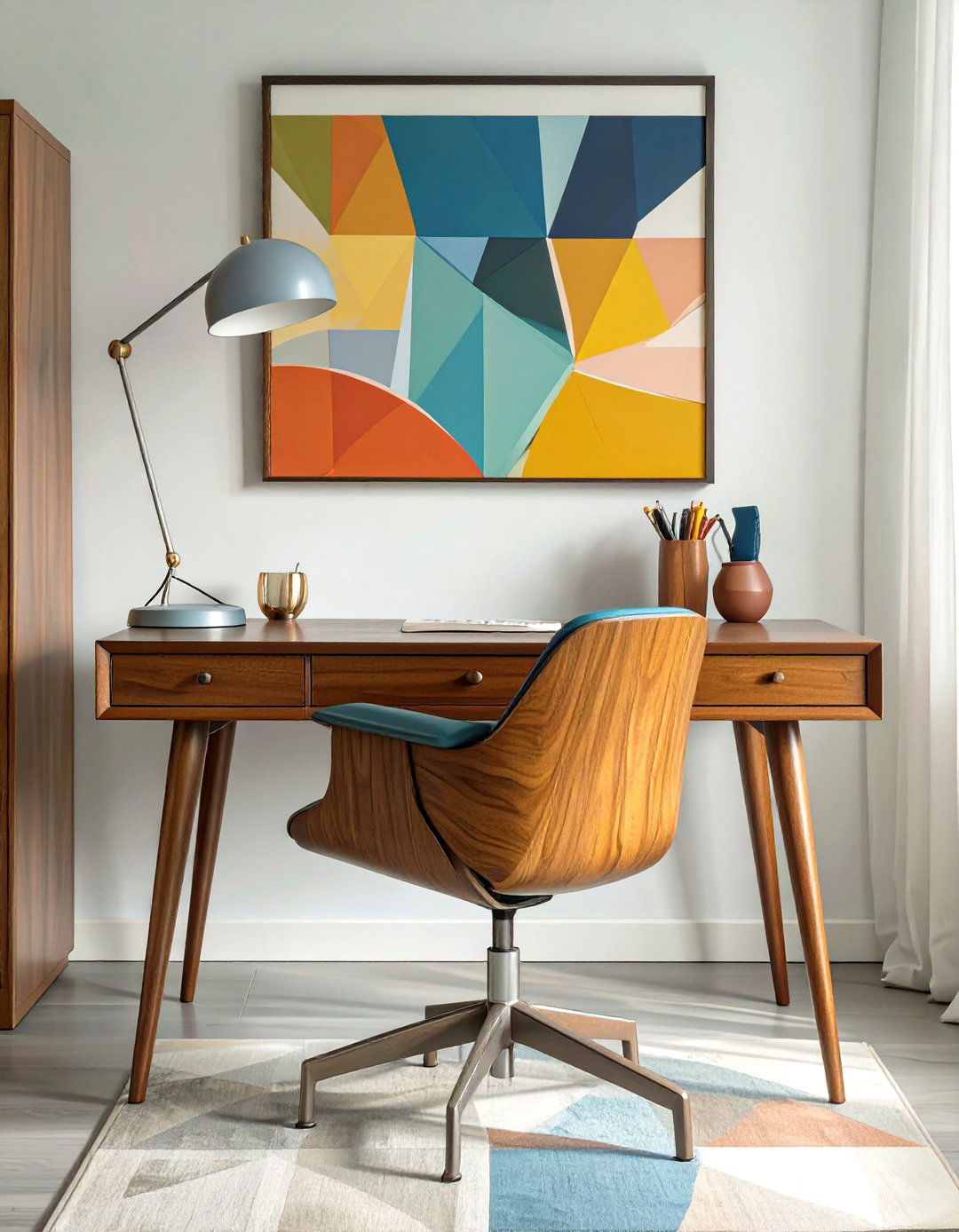 The Retro Mid Century Modern Office Desk - 30 office desk decoration ideas