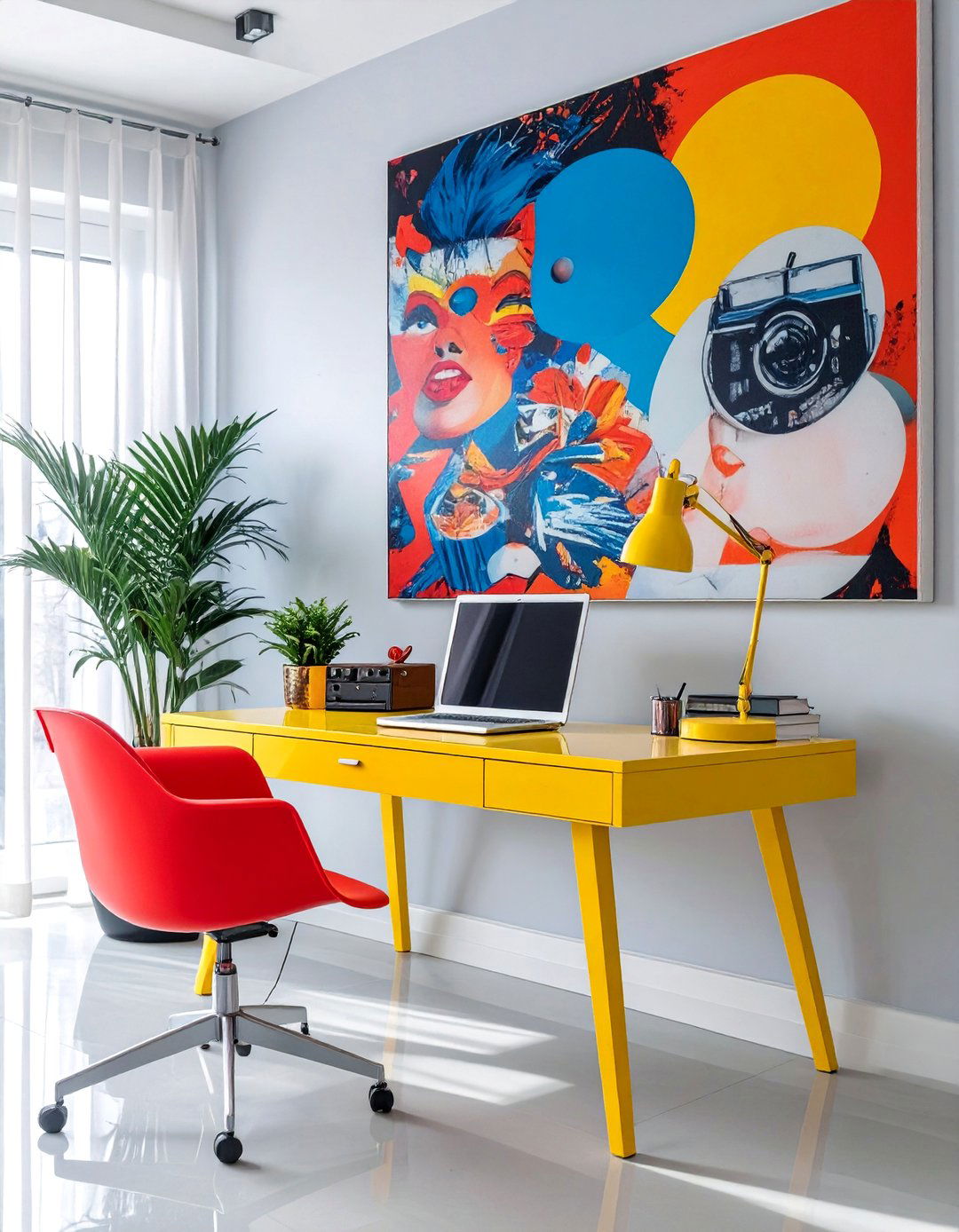The Retro Pop Art Office - 30 best decor ideas for home office