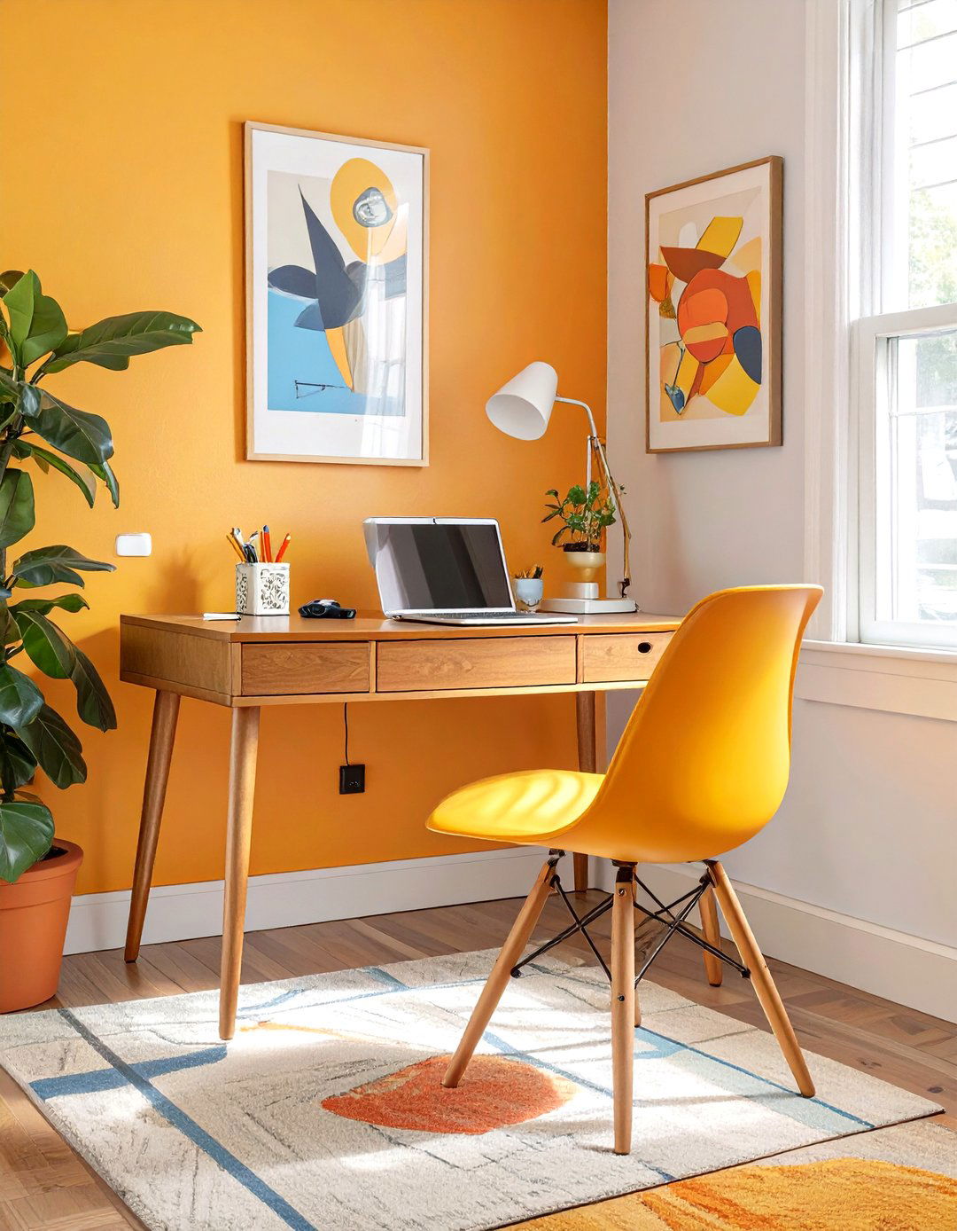 The Retro Revival Small Office - 30 low budget small office interior design ideas