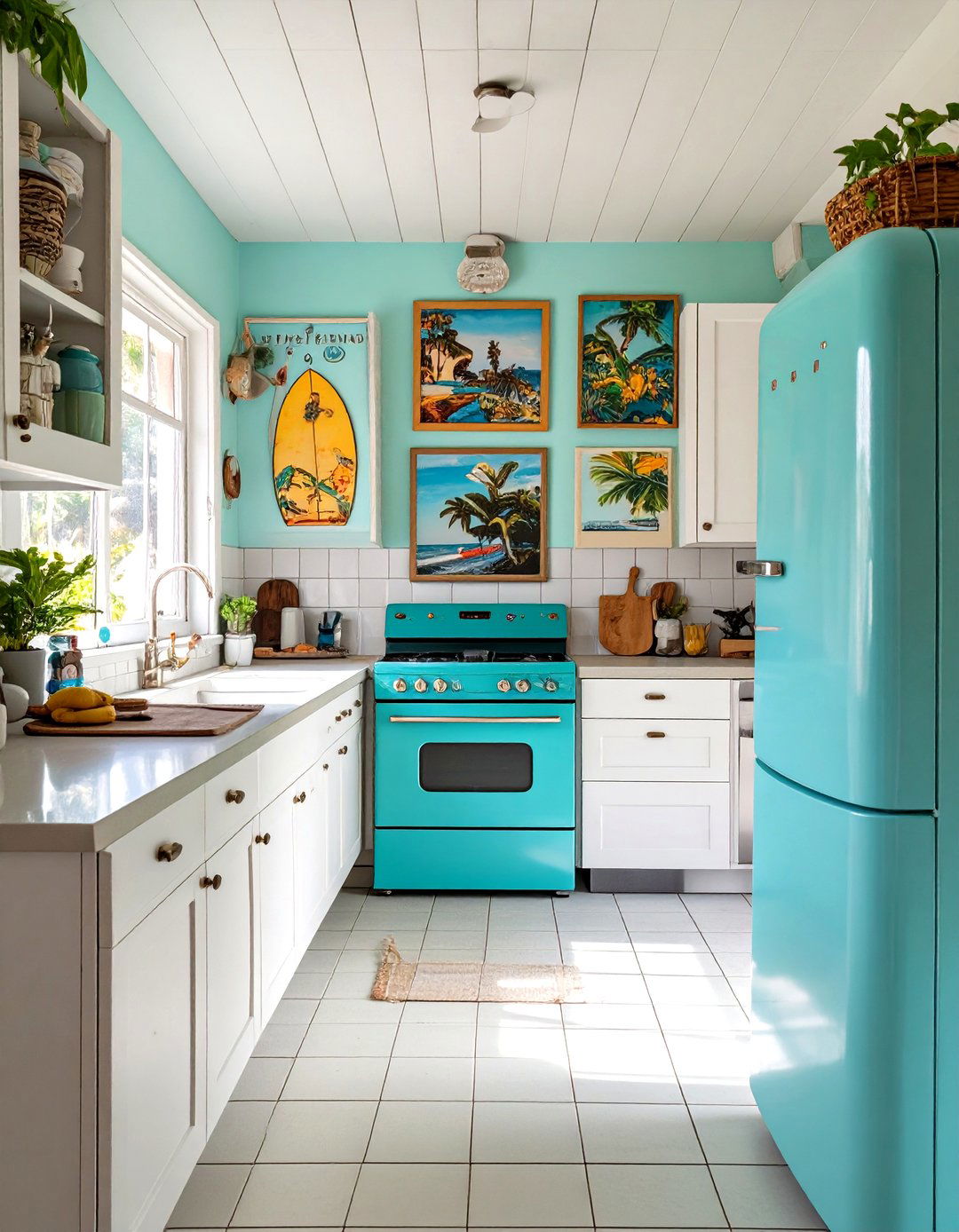 The Retro Surf Shack Kitchen - 30 beach house kitchen ideas
