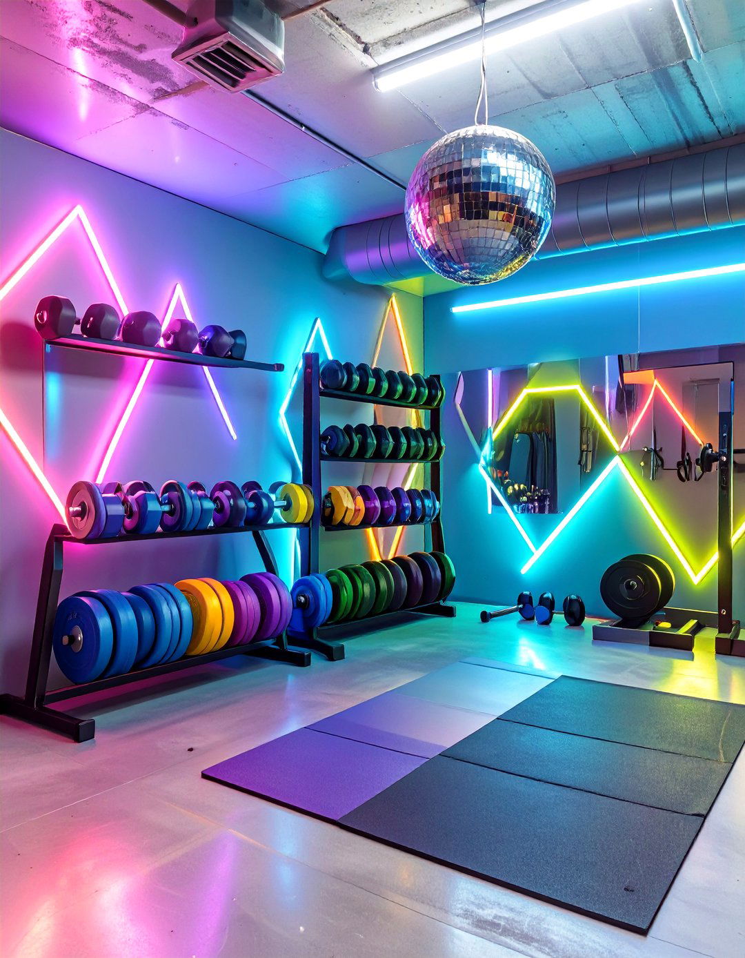 The Retro s Aerobics Garage Gym - 30 garage home gym ideas
