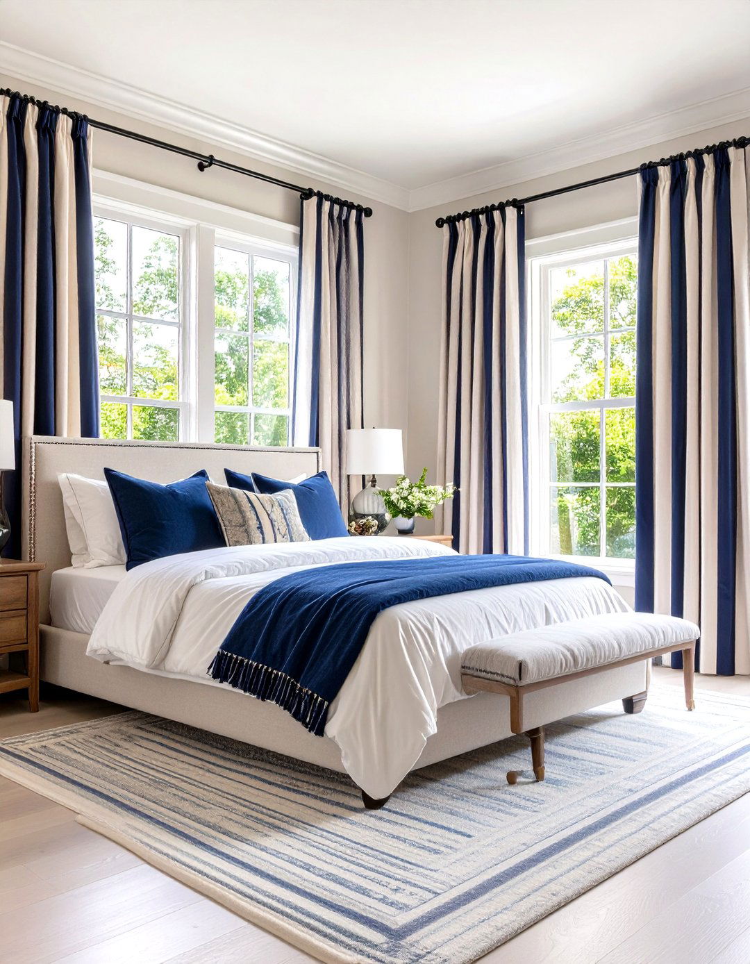 The Rhythmic Beat of Striped Curtains - 30 rhythm in interior design ideas