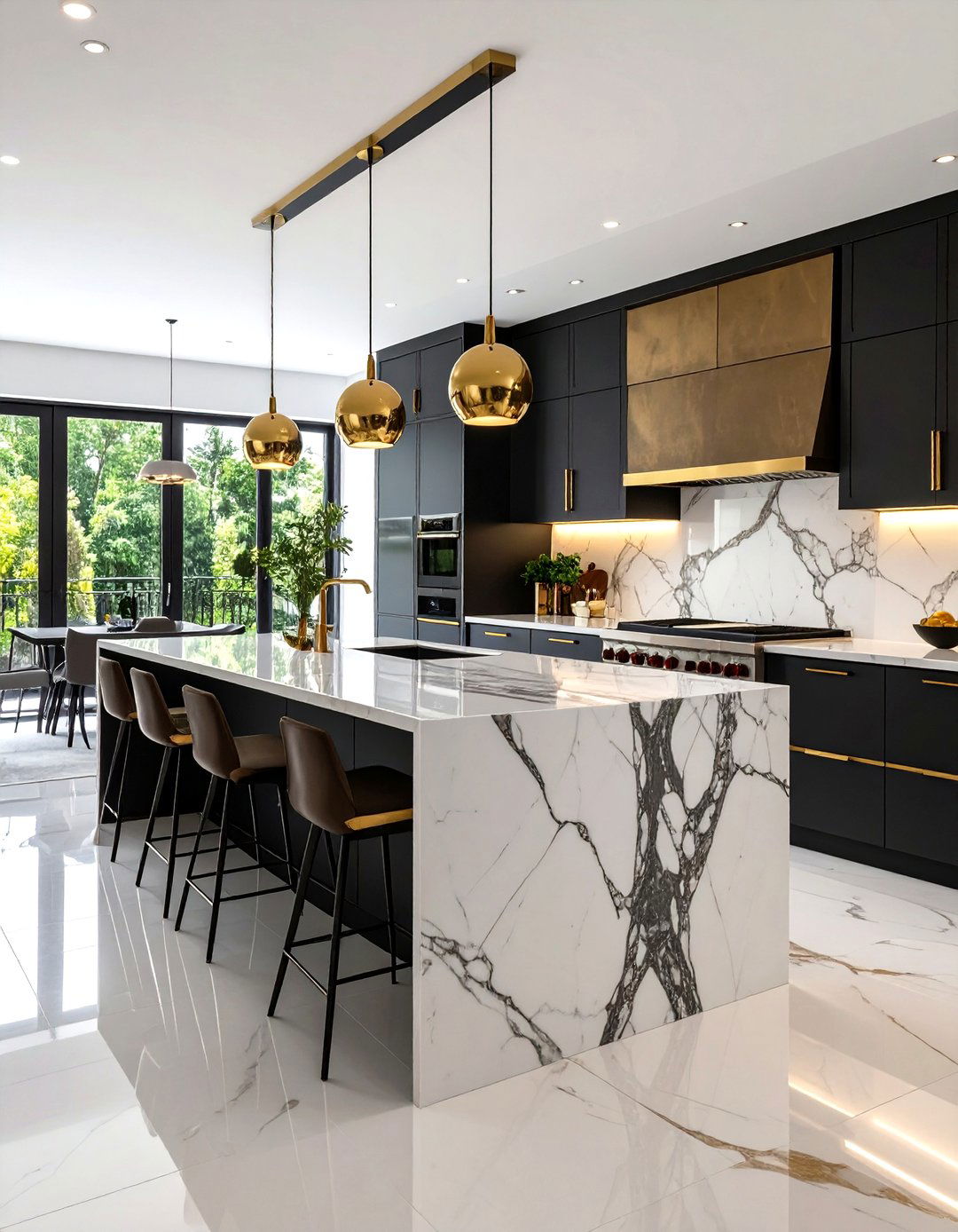 The Richly Veined Marble Kitchen - 30 kitchen remodel trends