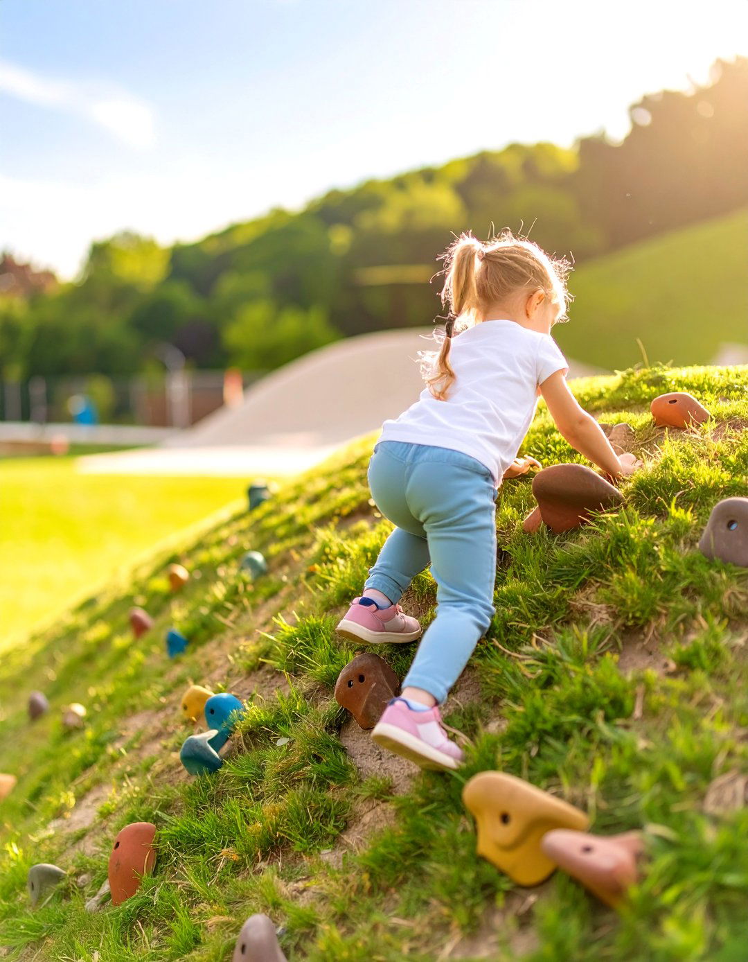 The Rock Climbing Mound Playground - 30 kid friendly small backyard playground ideas