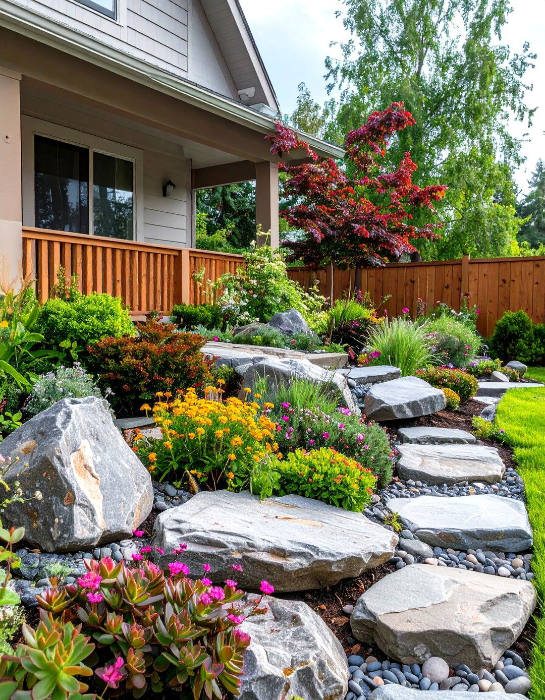 The Rock Garden Entrance - 30 front porch landscaping ideas