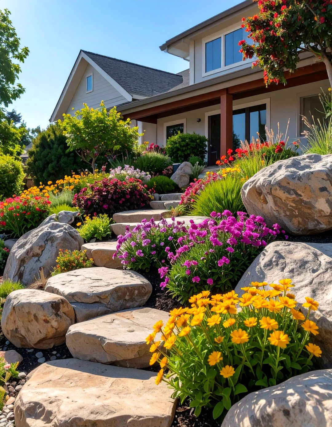 The Rock Garden with Alpine Perennials - 30 front house full sun perennial garden designs