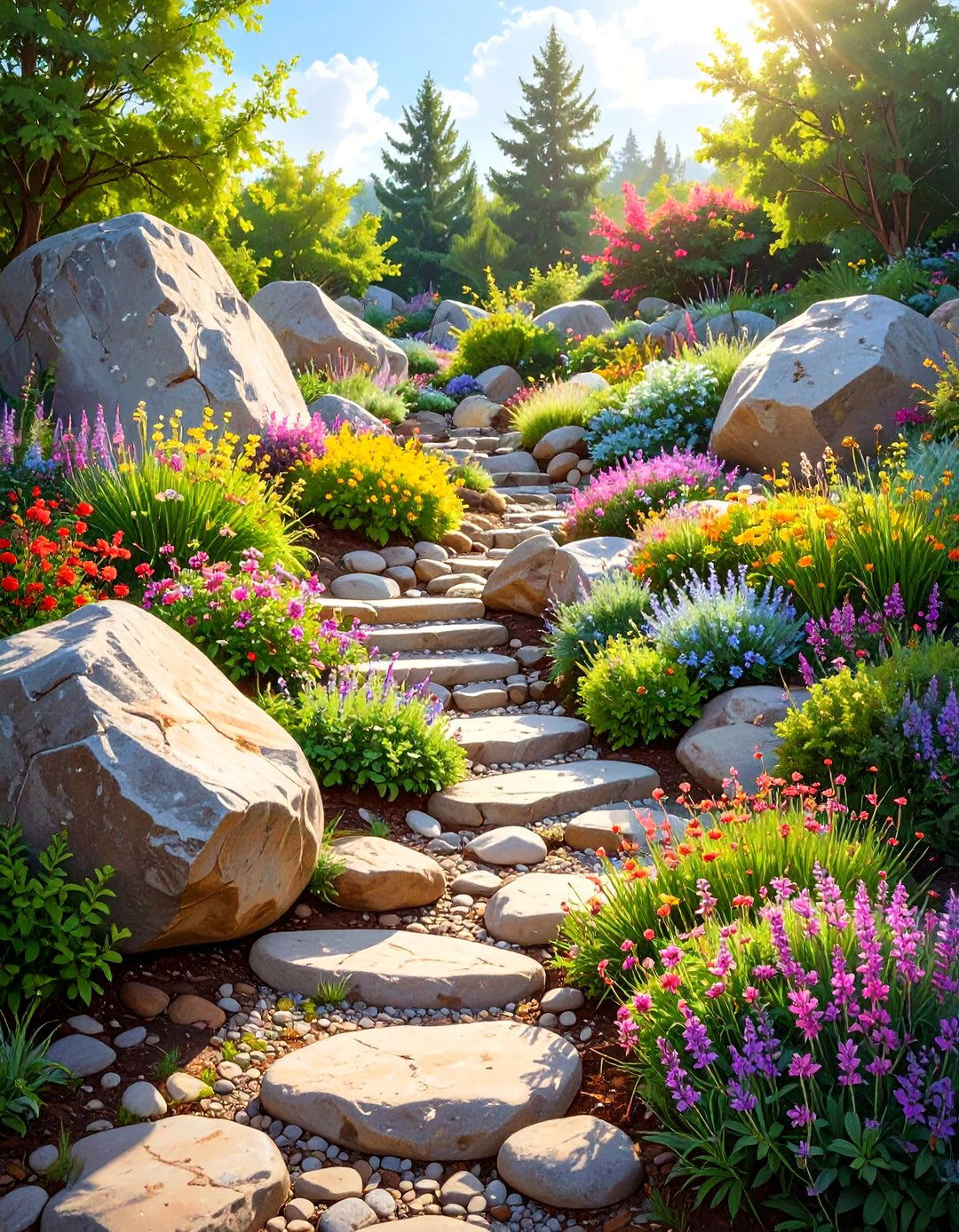 The Rock Garden with Alpines - 30 low maintenance landscaping ideas